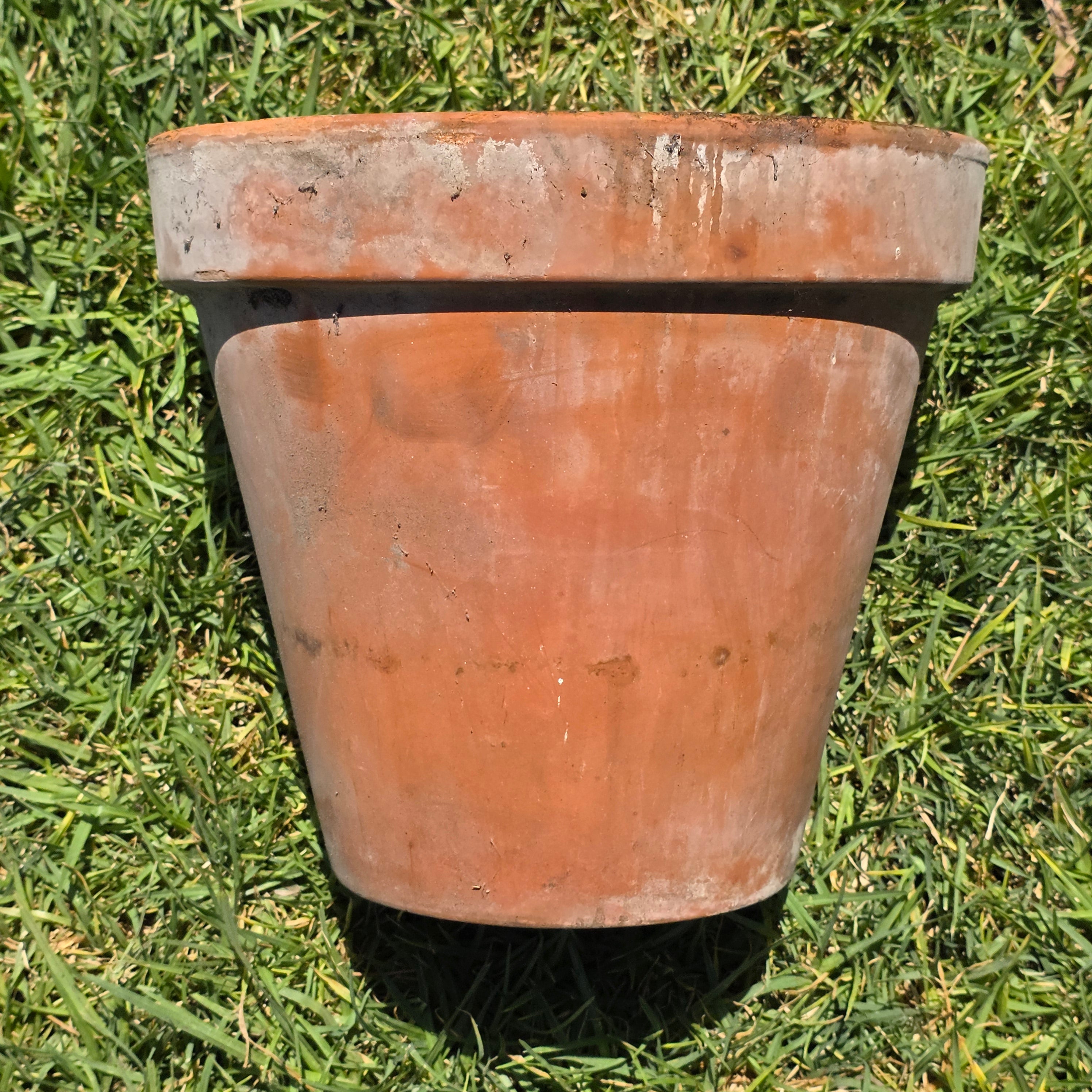 Vintage Vaserie Trevigiane Italy Terracotta Planter Pot Rustic Weathered 11"