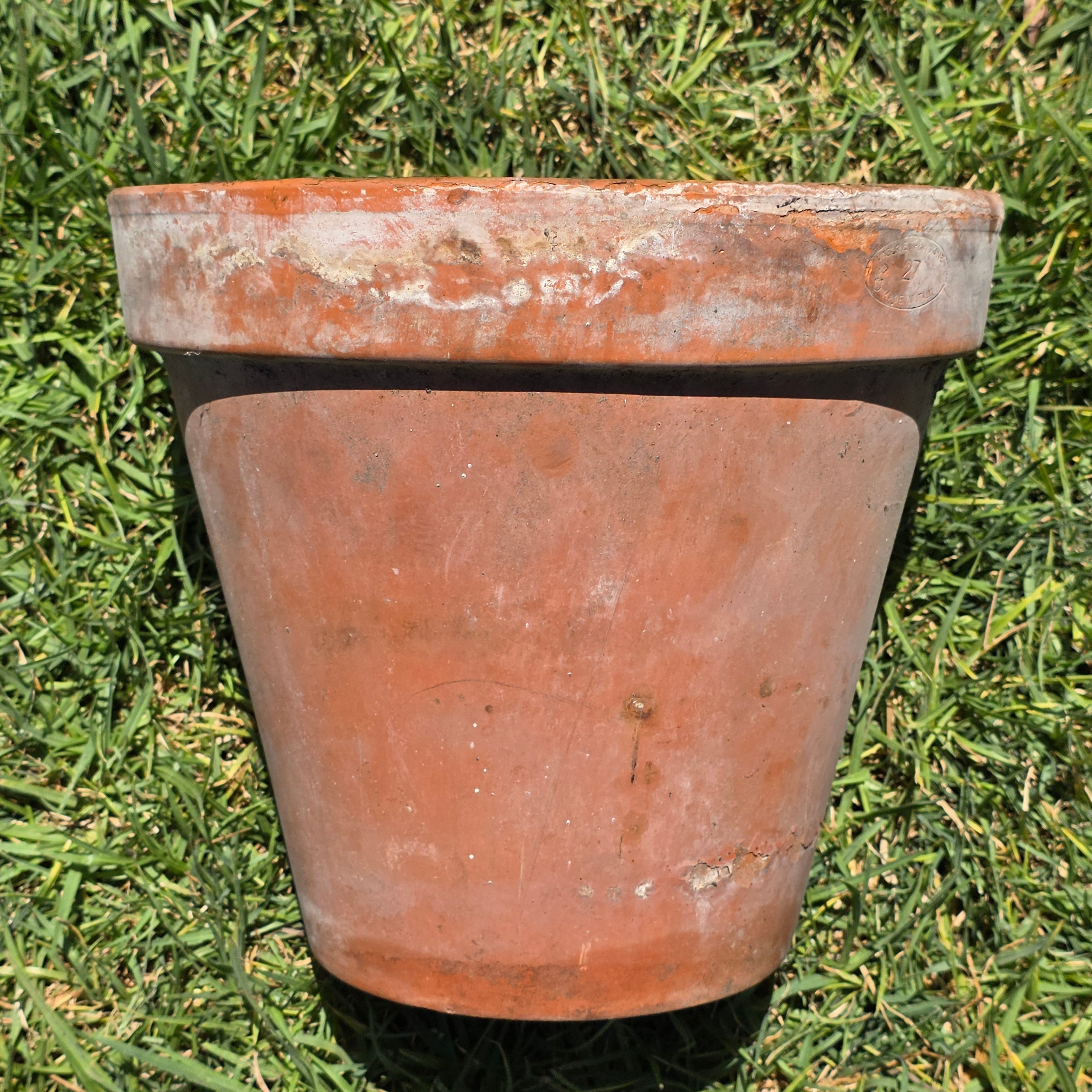 Vintage Vaserie Trevigiane Italy Terracotta Planter Pot Rustic Weathered 11"