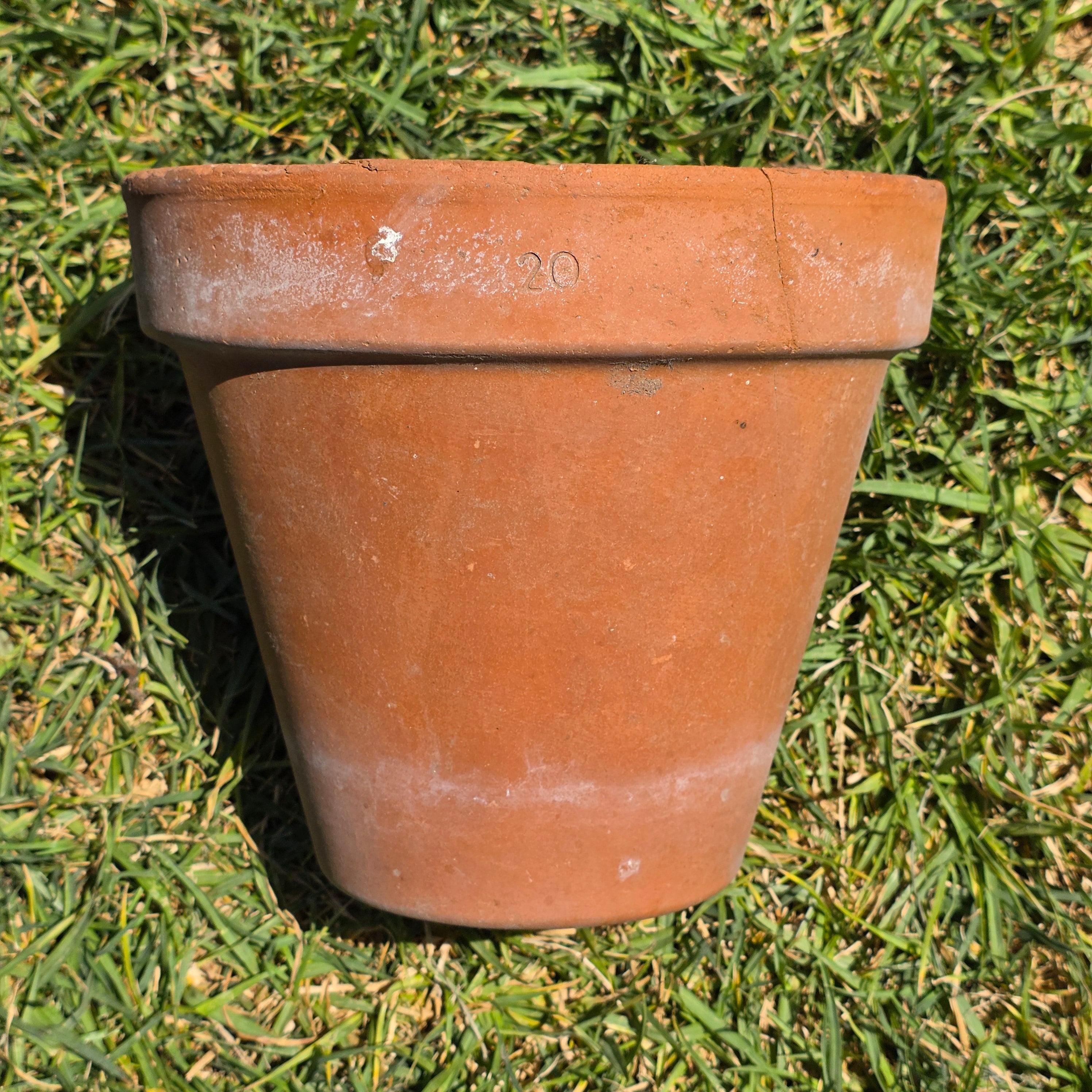 Vintage Italian Terracotta Planter Pot Clay Garden Rustic Patina 20cm 8.75"