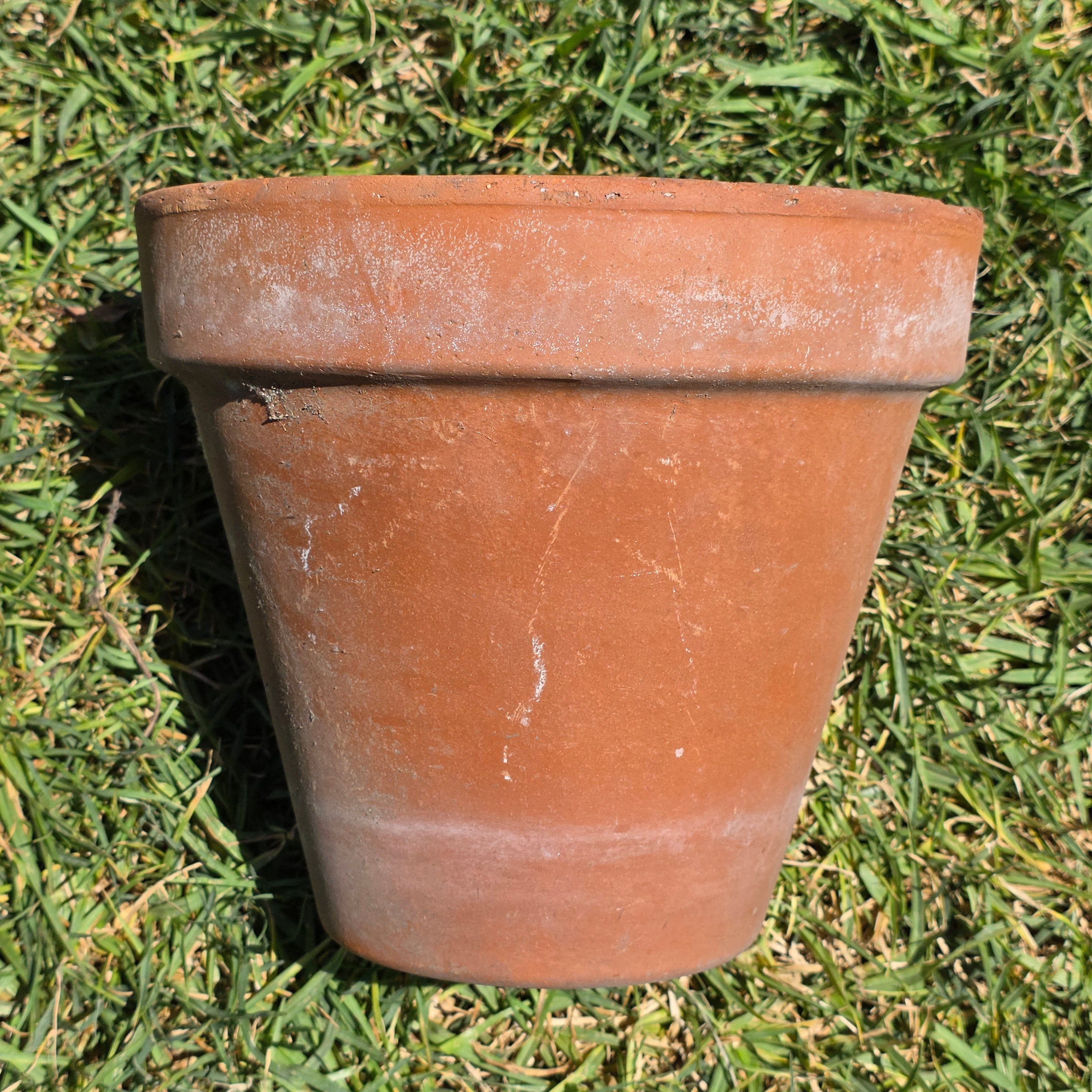 Vintage Italian Terracotta Planter Pot Clay Garden Rustic Patina 20cm 8.75"