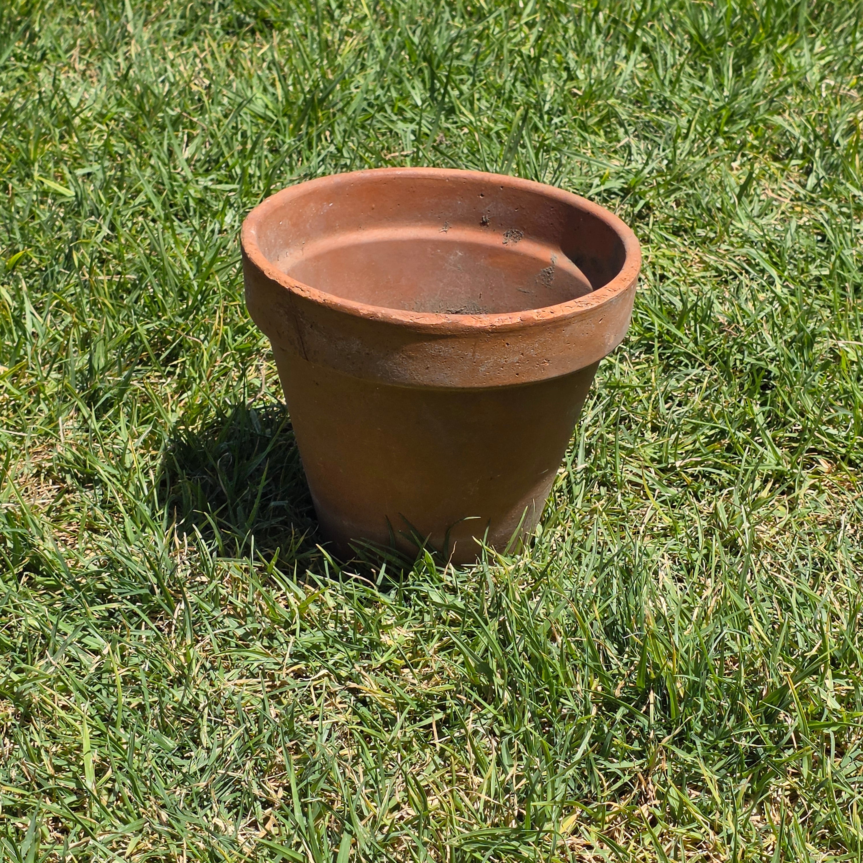 Vintage Italian Terracotta Planter Pot Clay Garden Rustic Patina 20cm 8.75"