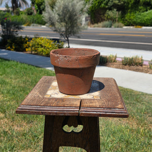 Vintage Terracotta Pot Planter Small 5.5" Weathered Rustic Garden Clay