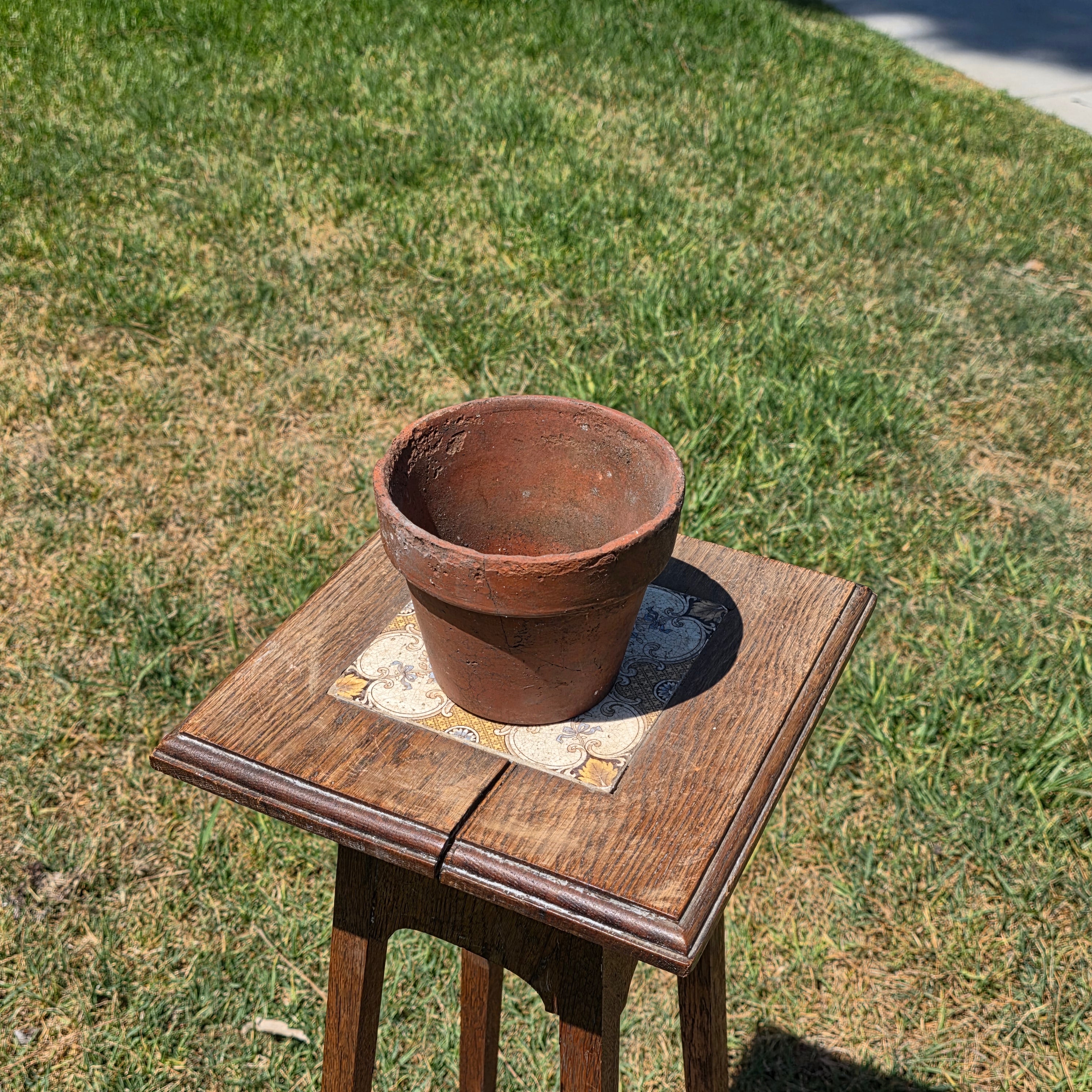 Vintage Terracotta Pot Planter Small 5.5" Weathered Rustic Garden Clay
