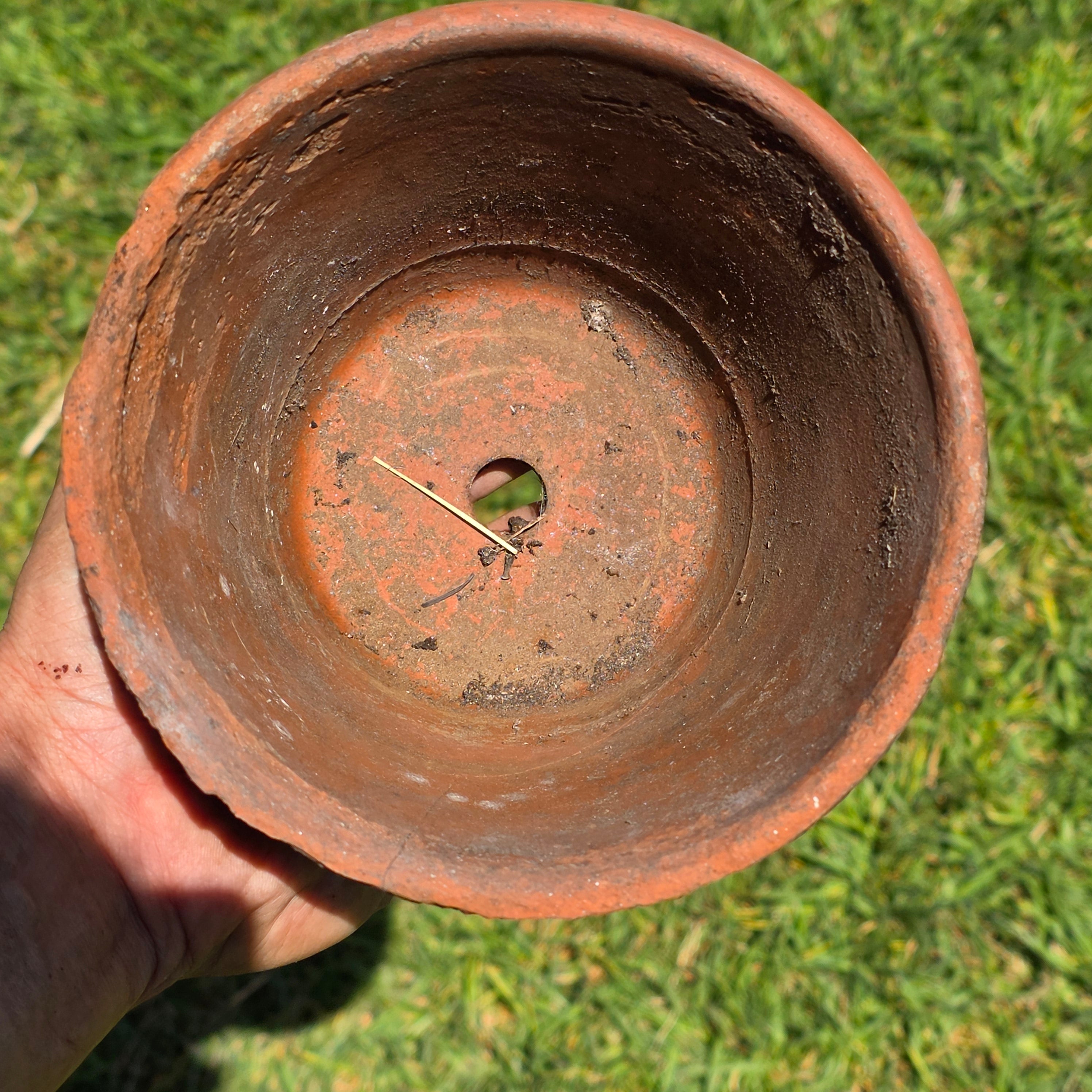 Vintage Terracotta Pot Planter Small 5.5" Weathered Rustic Garden Clay