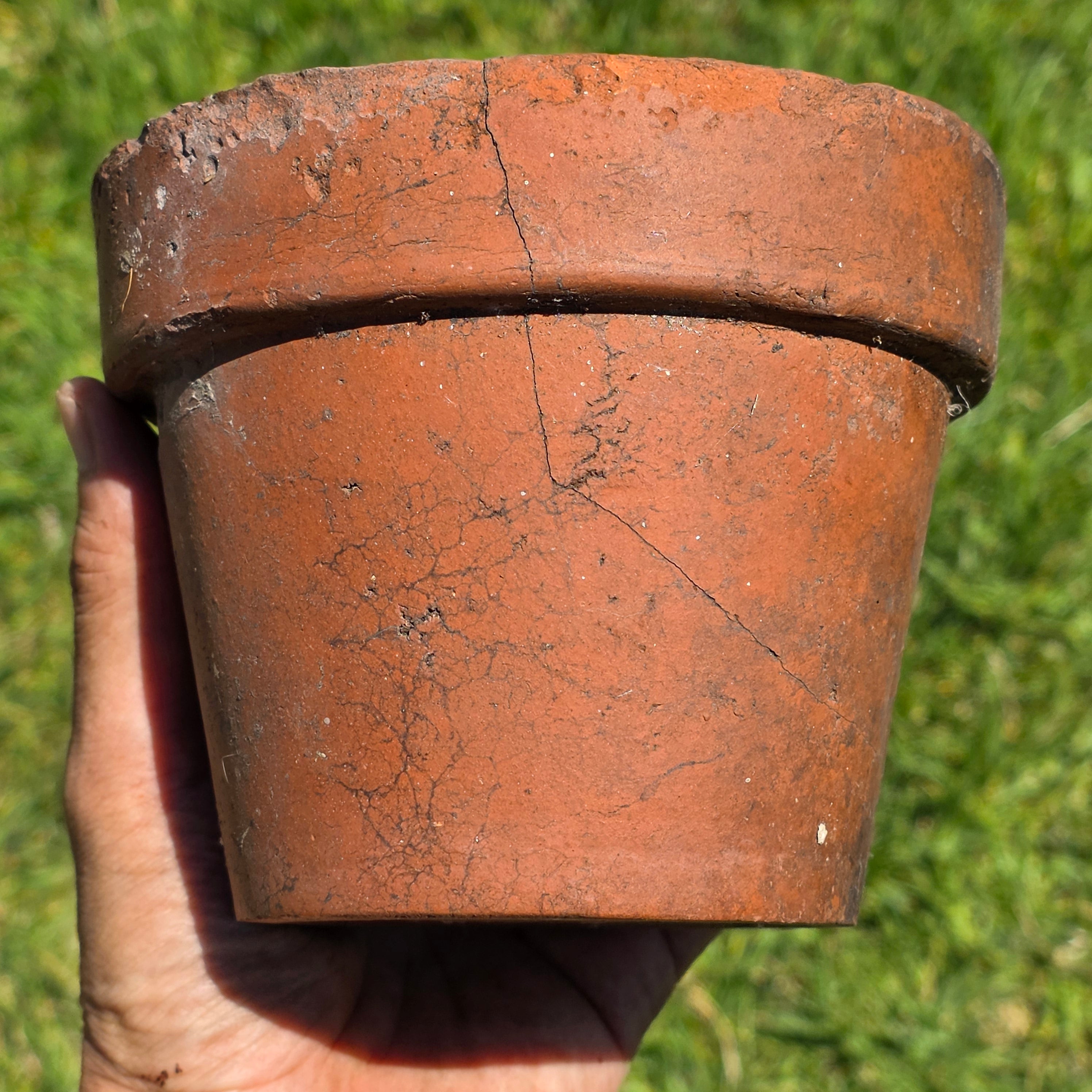 Vintage Terracotta Pot Planter Small 5.5" Weathered Rustic Garden Clay