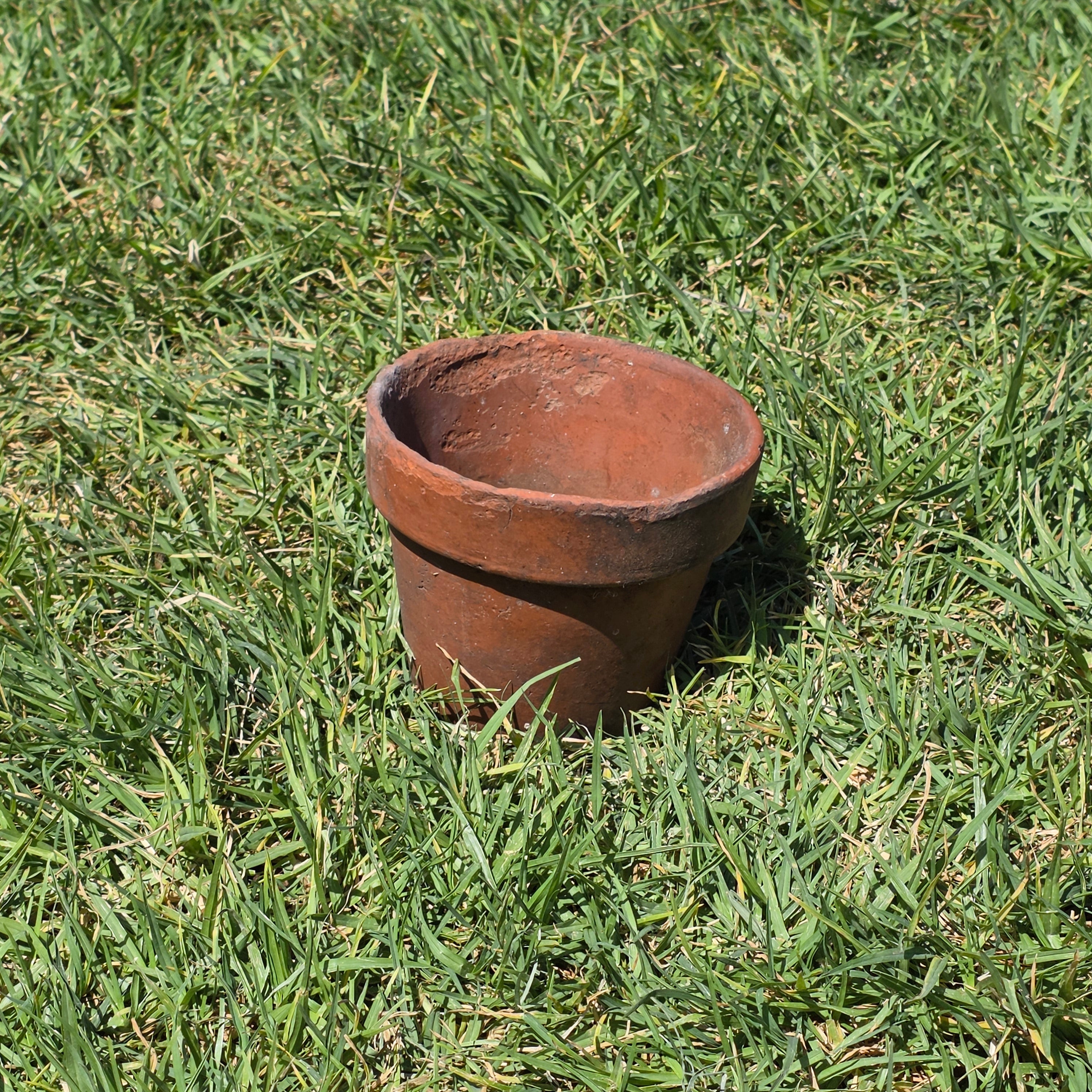 Vintage Terracotta Pot Planter Small 5.5" Weathered Rustic Garden Clay