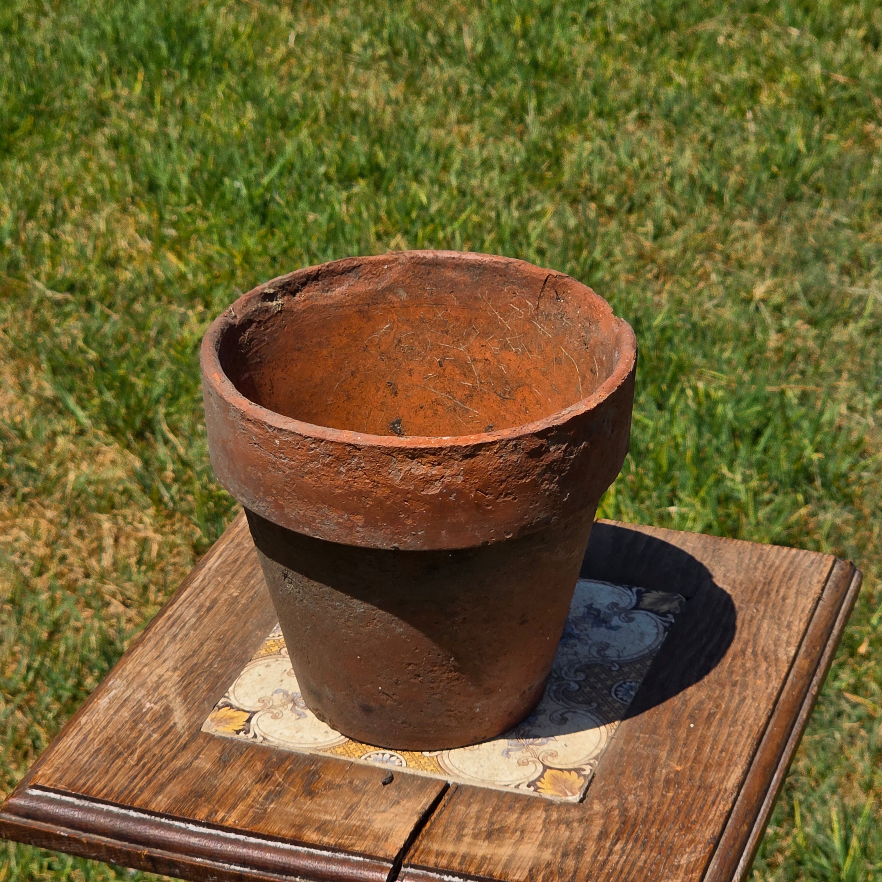 Vintage Terracotta Pot Planter 6" Weathered Aged Clay Flower Pot Garden