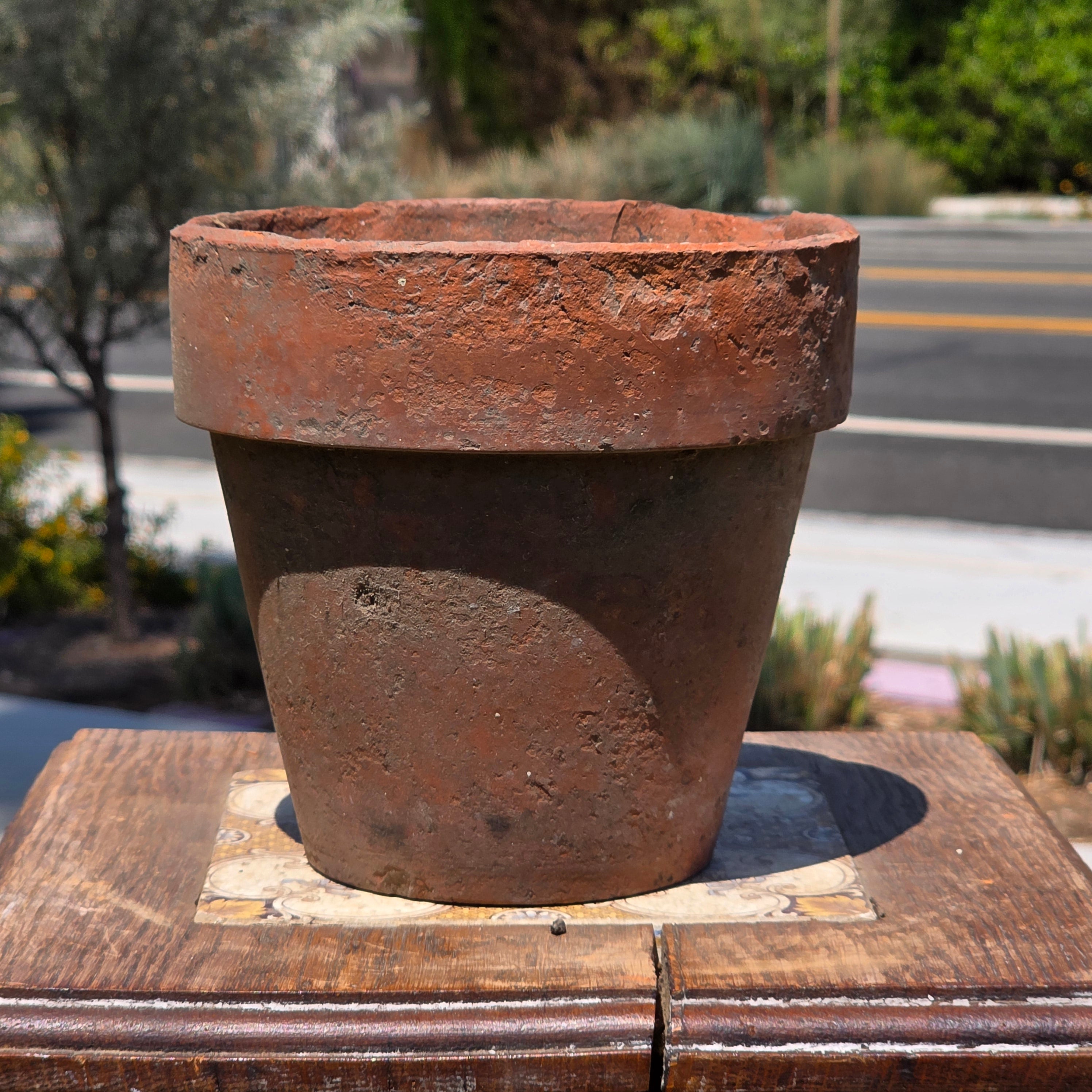 Vintage Terracotta Pot Planter 6" Weathered Aged Clay Flower Pot Garden