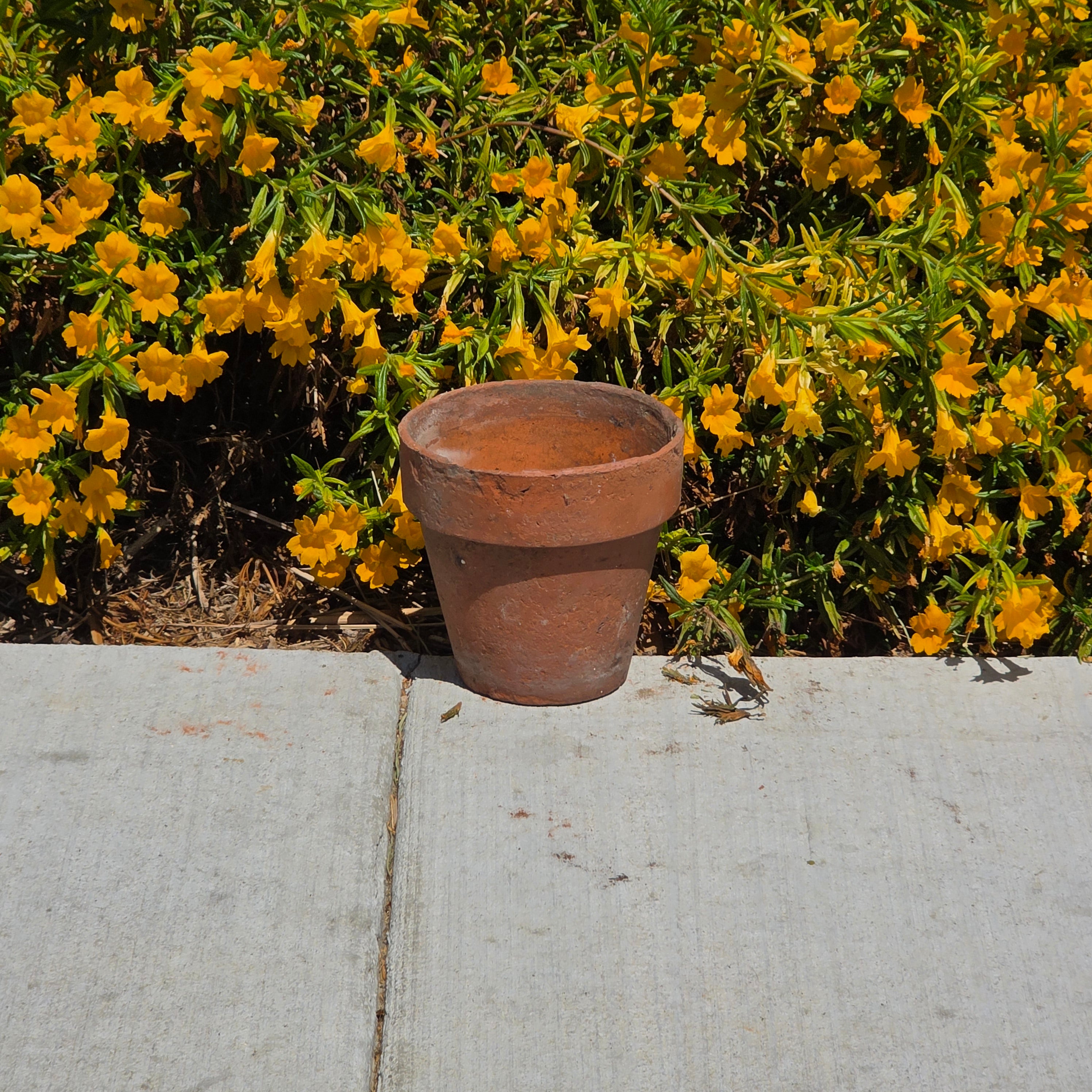 Vintage Terracotta Pot Planter 6" Weathered Aged Clay Flower Pot Garden