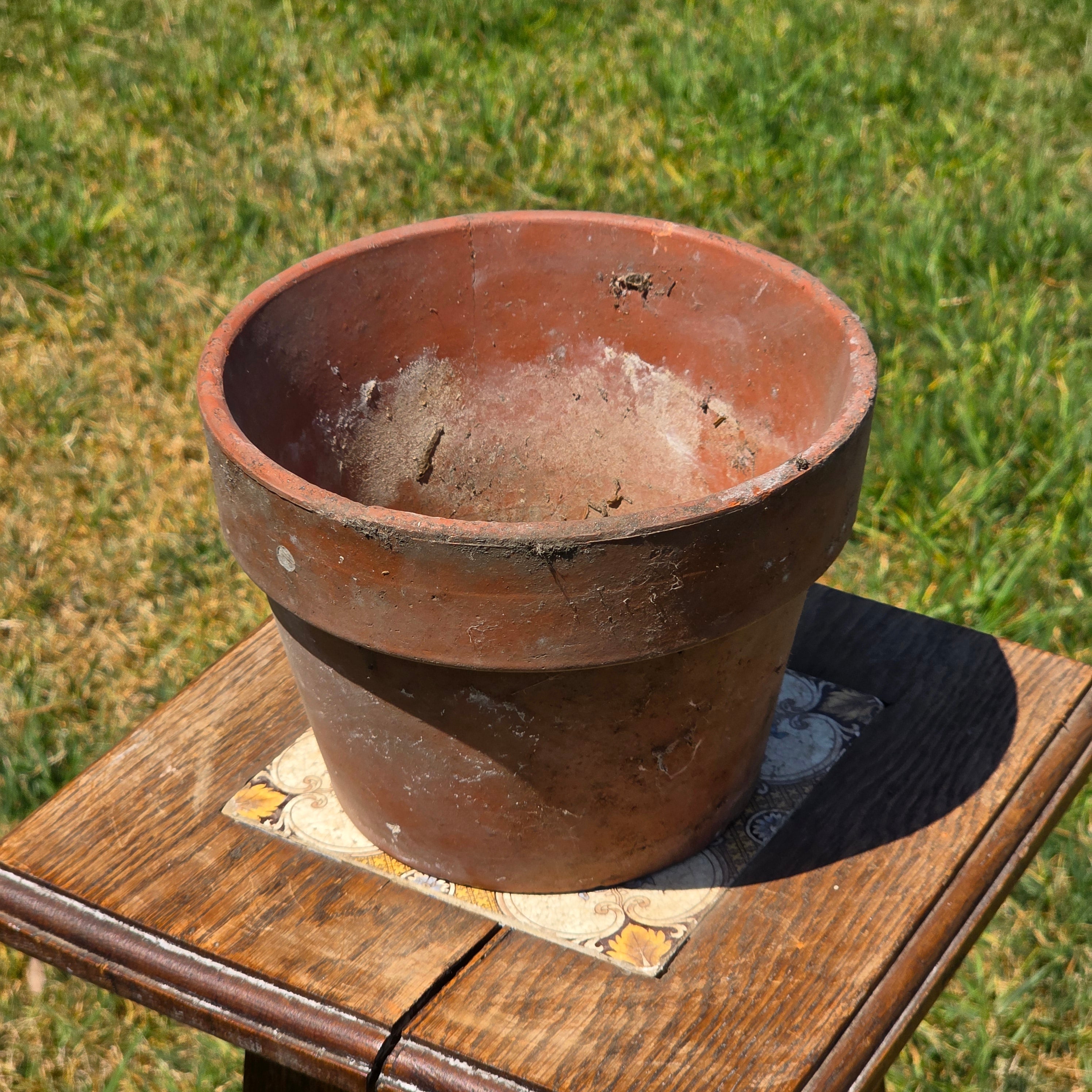 Vintage Terracotta Pot Planter 7.5" Weathered Rustic Clay Flower Pot Garden