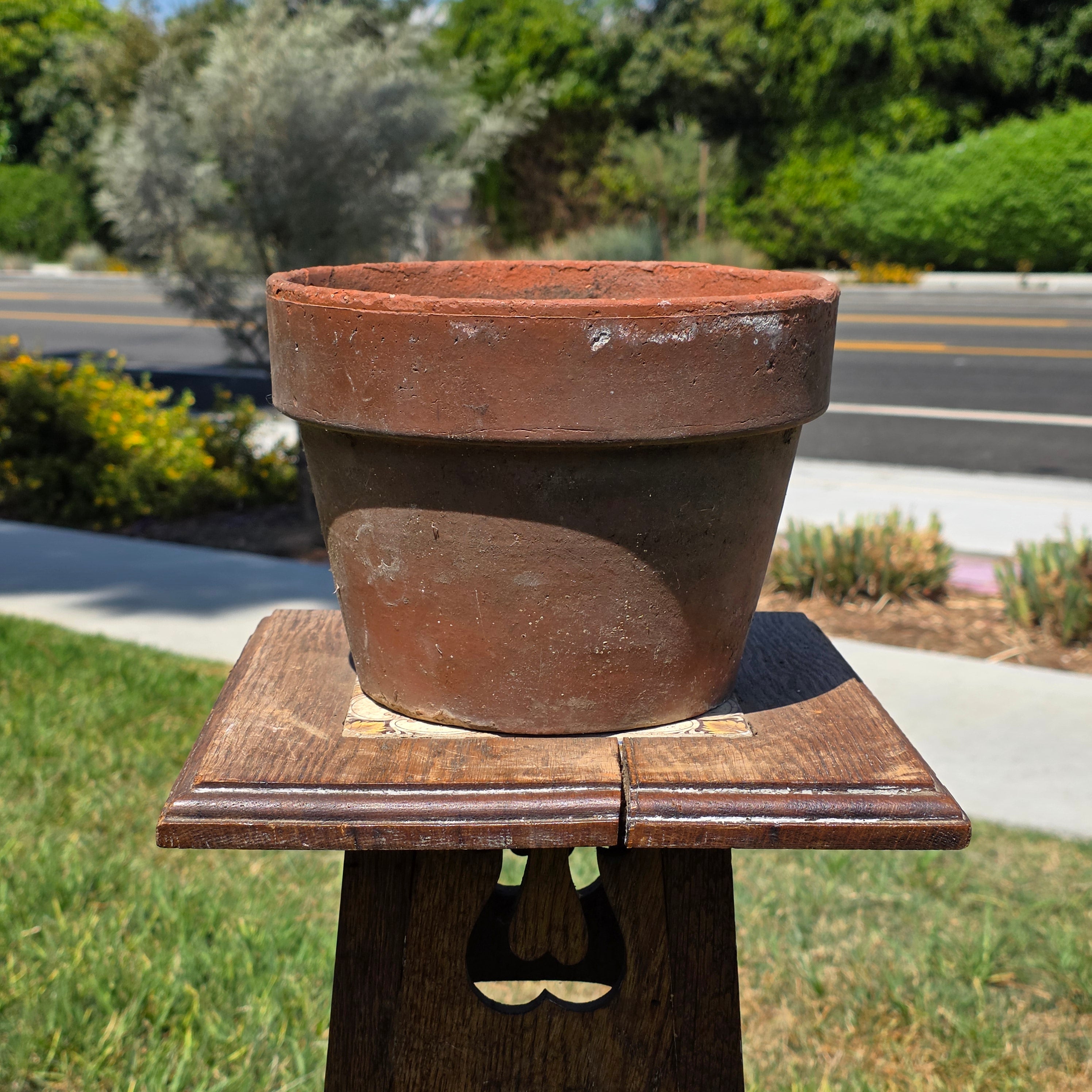 Vintage Terracotta Pot Planter 8.5" Weathered Rustic Clay Flower Pot Garden