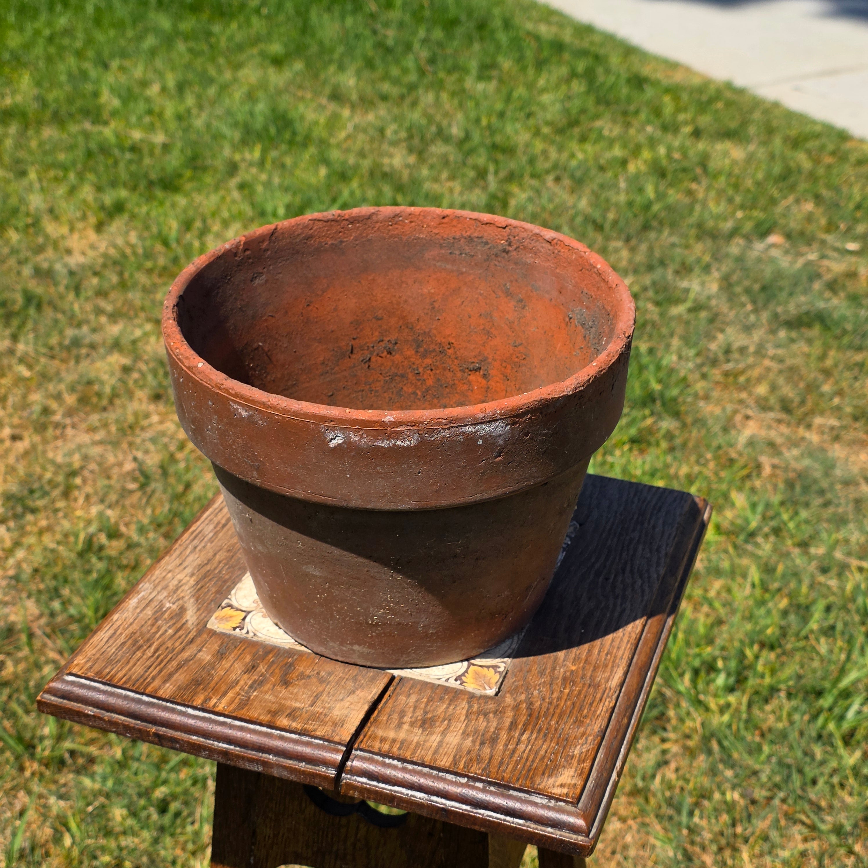 Vintage Terracotta Pot Planter 8.5" Weathered Rustic Clay Flower Pot Garden