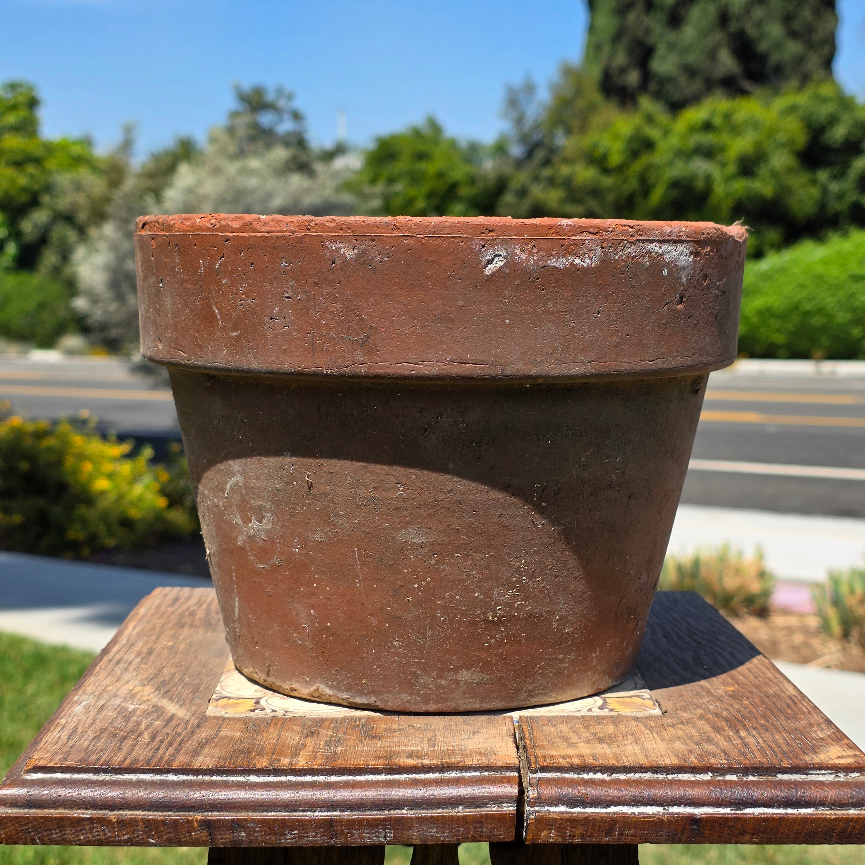 Vintage Terracotta Pot Planter 8.5" Weathered Rustic Clay Flower Pot Garden