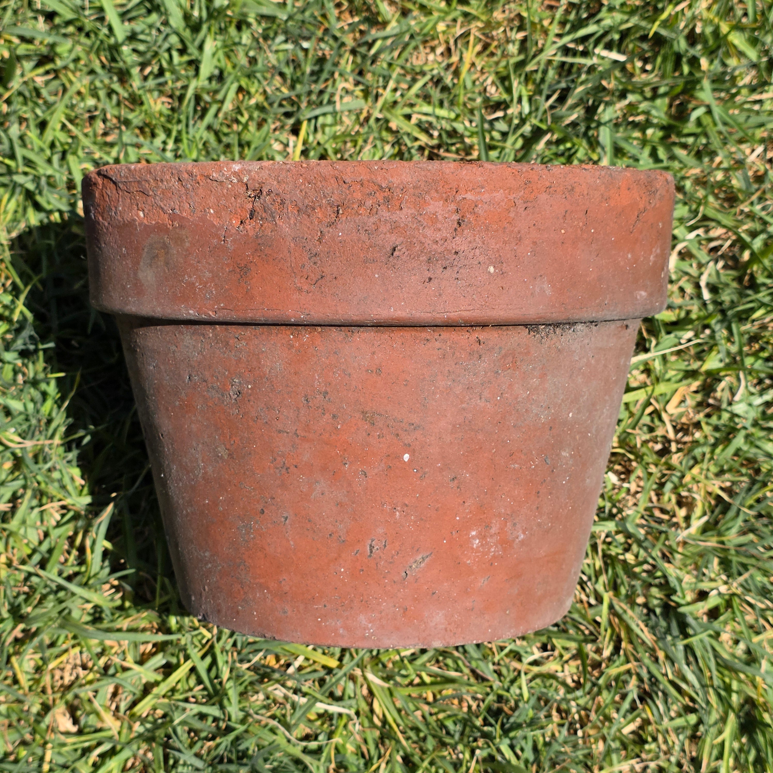 Vintage Terracotta Pot Planter 8.5" Weathered Rustic Clay Flower Pot Garden