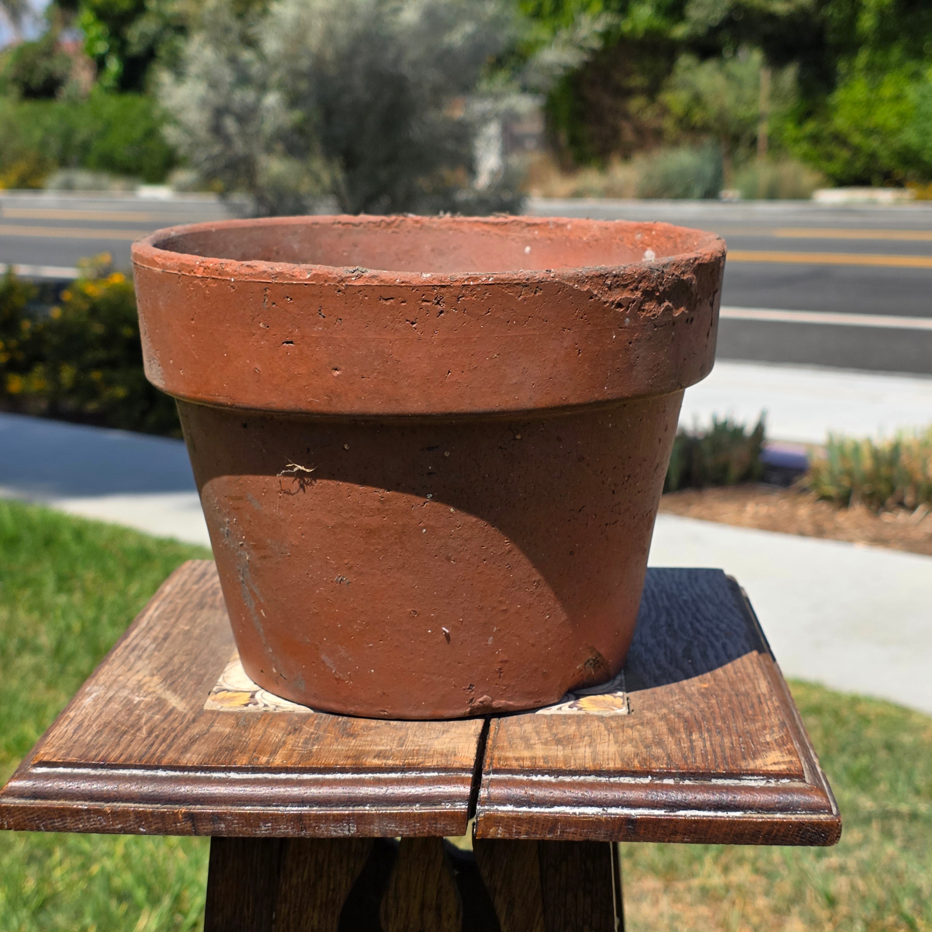 Vintage Terracotta Pot Planter 8.5" Weathered Rustic Clay Flower Pot Garden
