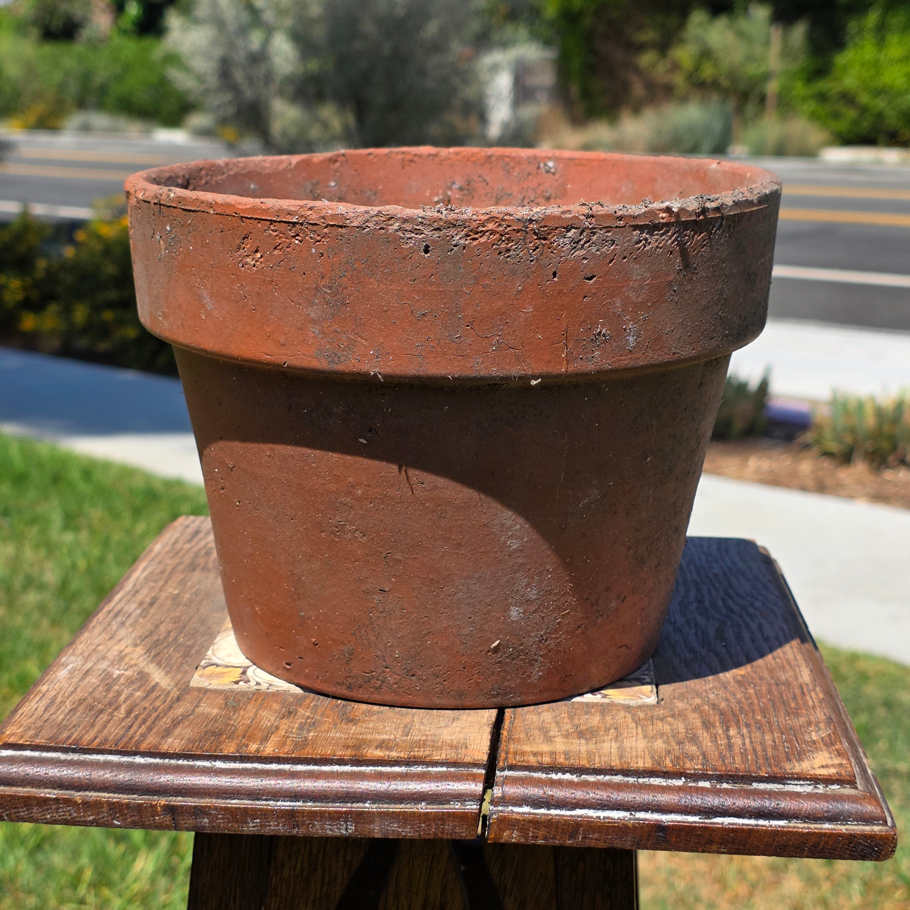 Vintage Terracotta Pot Planter 8.5" Weathered Rustic Clay Flower Pot Garden