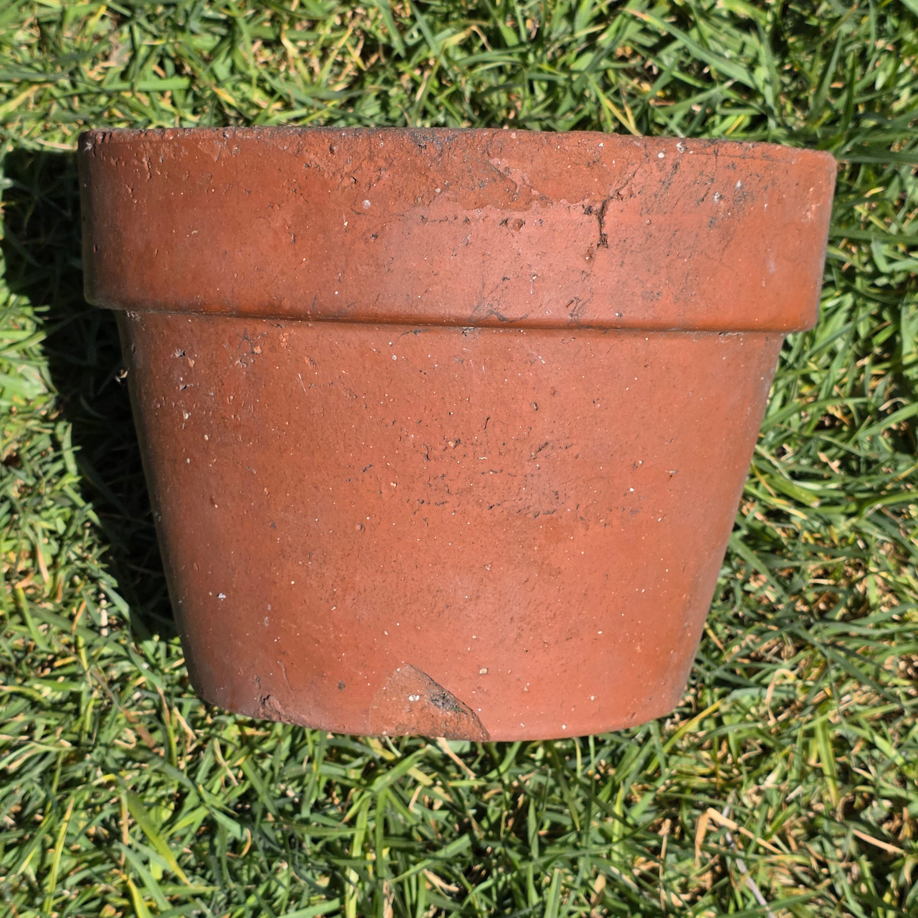 Vintage Terracotta Pot Planter 8.5" Weathered Rustic Clay Flower Pot Garden