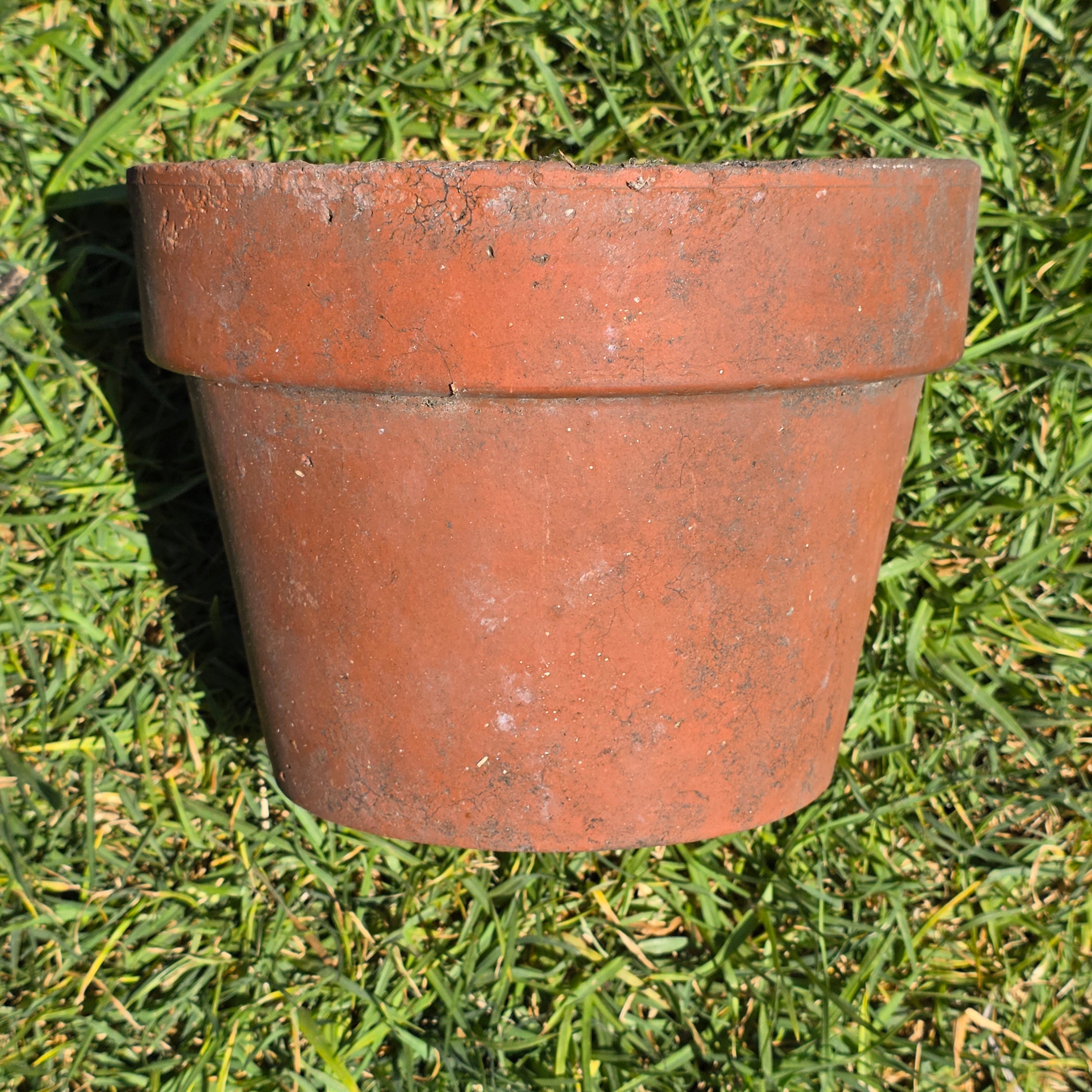 Vintage Terracotta Pot Planter 8.5" Weathered Rustic Clay Flower Pot Garden