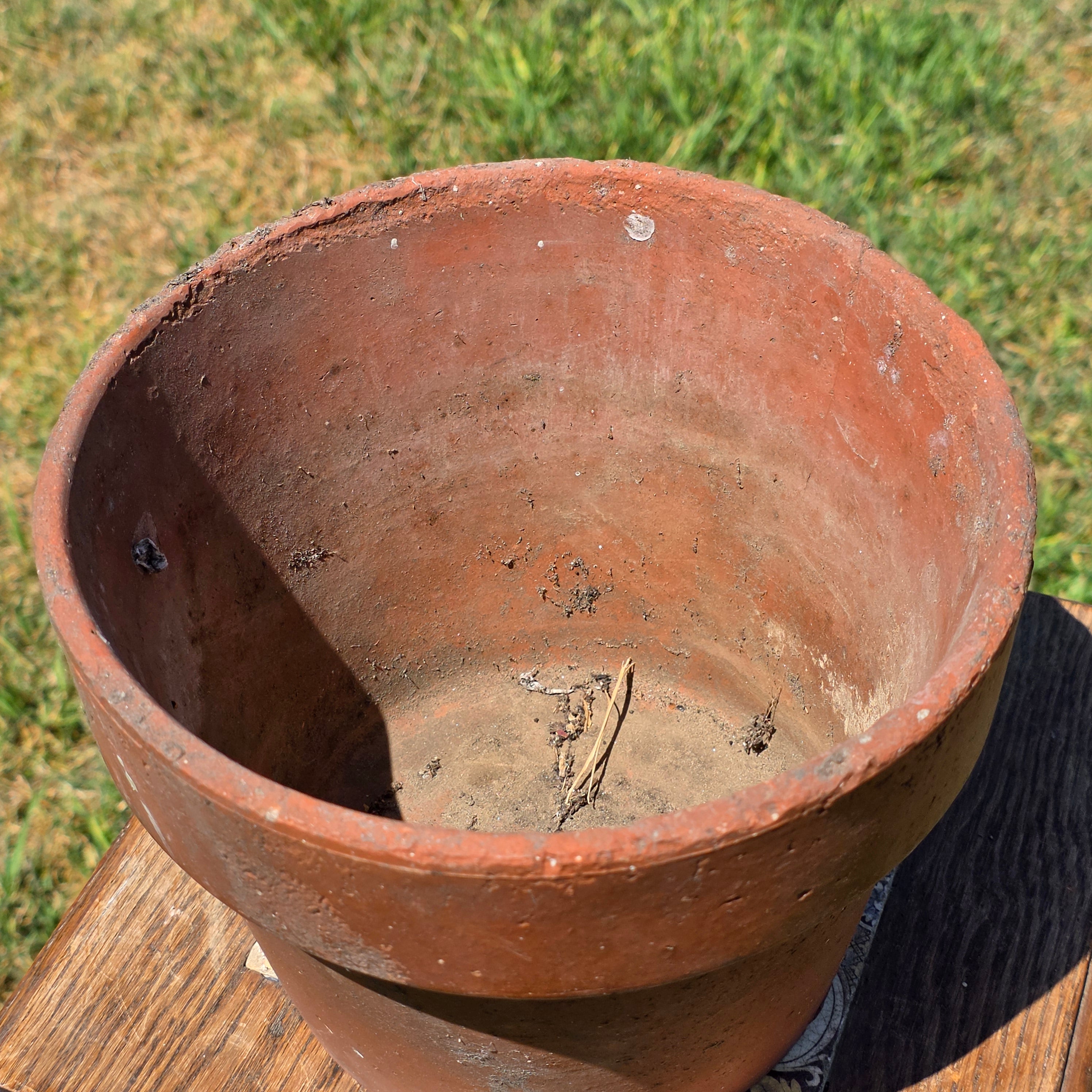 Vintage Terracotta Pot Planter 8.5" Weathered Rustic Clay Flower Pot Garden