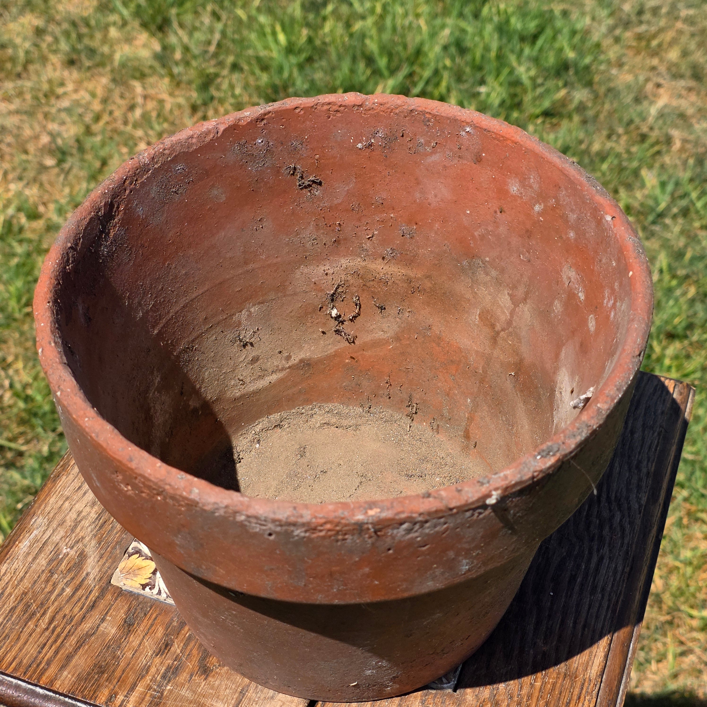 Vintage Terracotta Pot Planter 8.5" Weathered Rustic Clay Flower Pot Garden