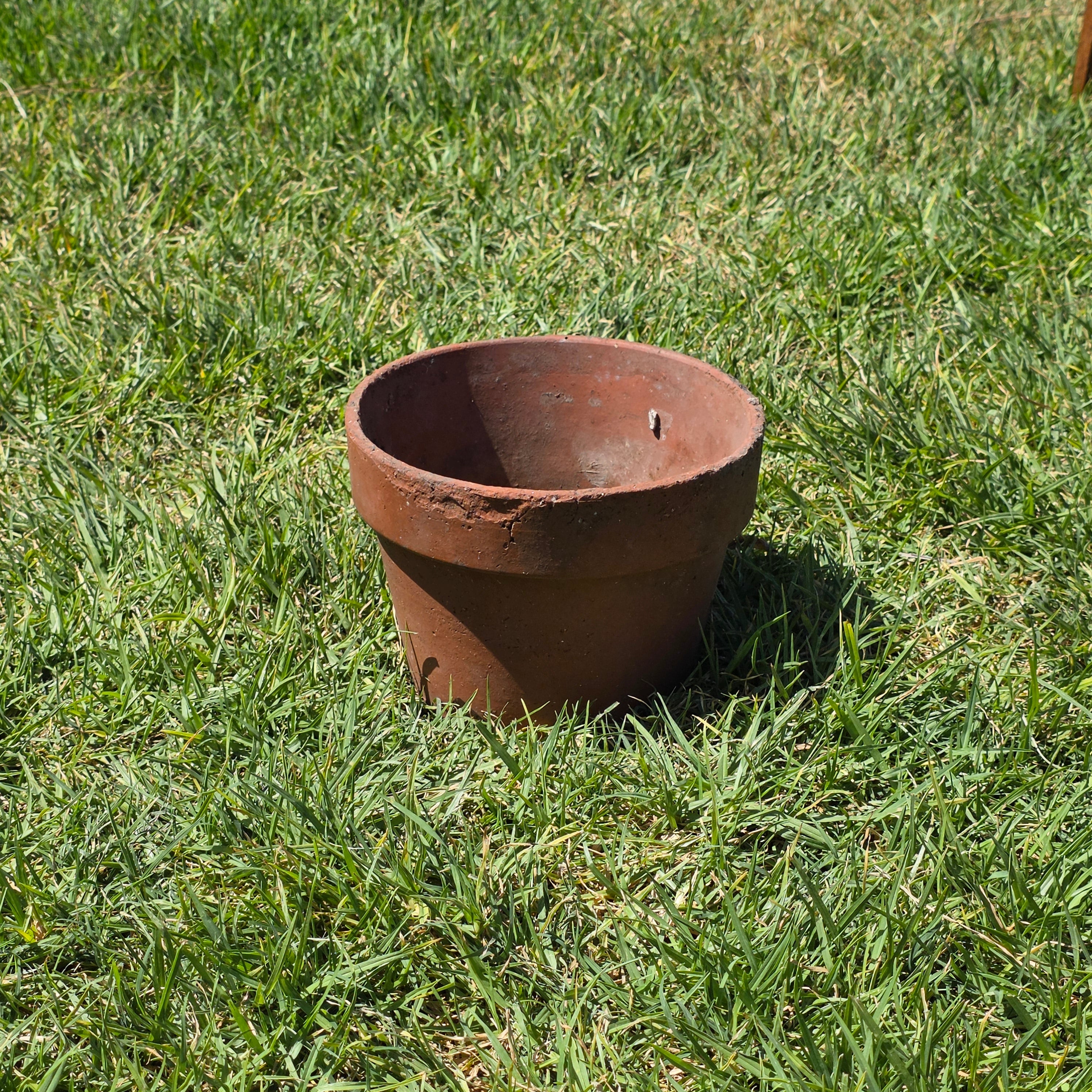 Vintage Terracotta Pot Planter 8.5" Weathered Rustic Clay Flower Pot Garden