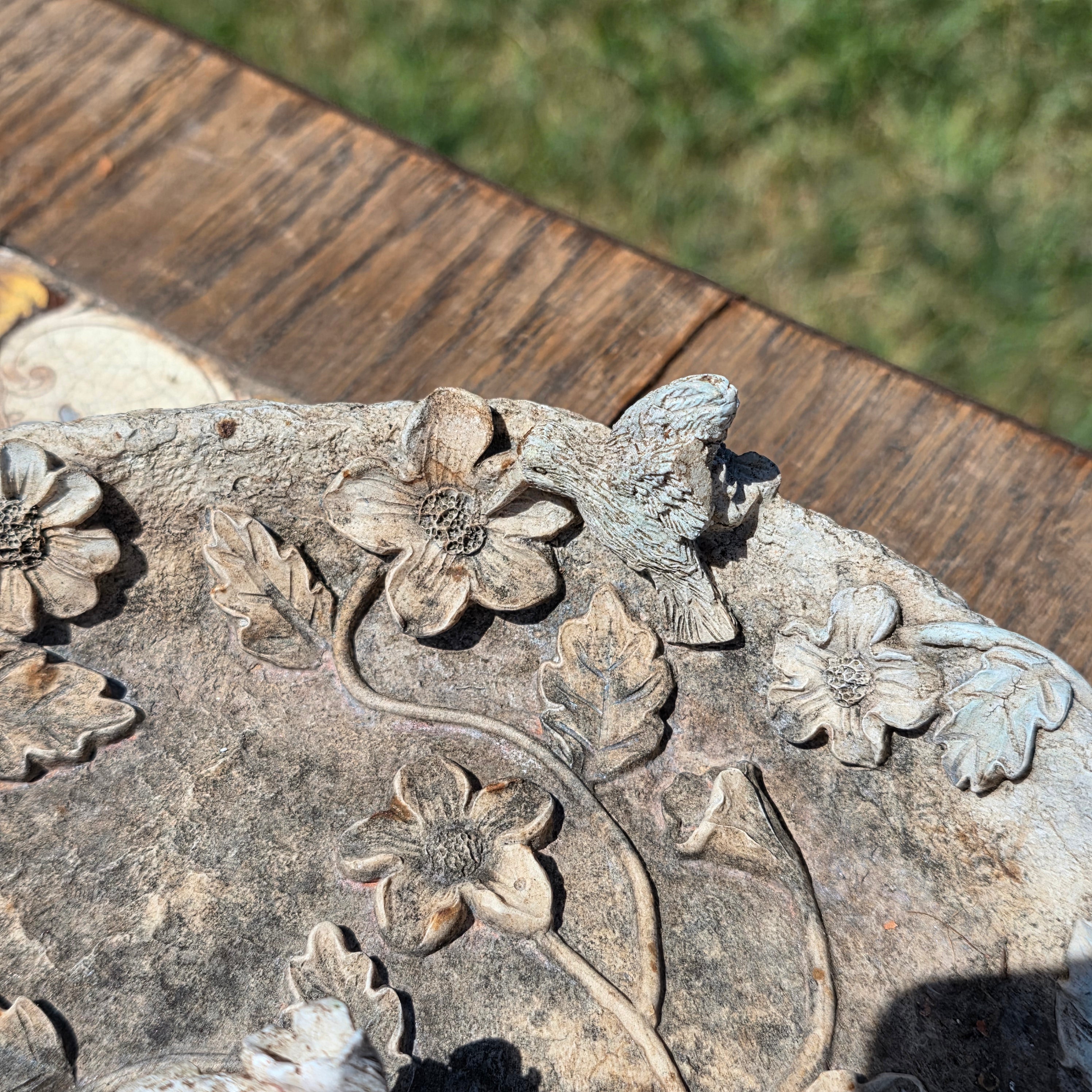 Vintage Resin Hanging Bird Feeder Welcome to My Garden Hummingbird Candle Holder