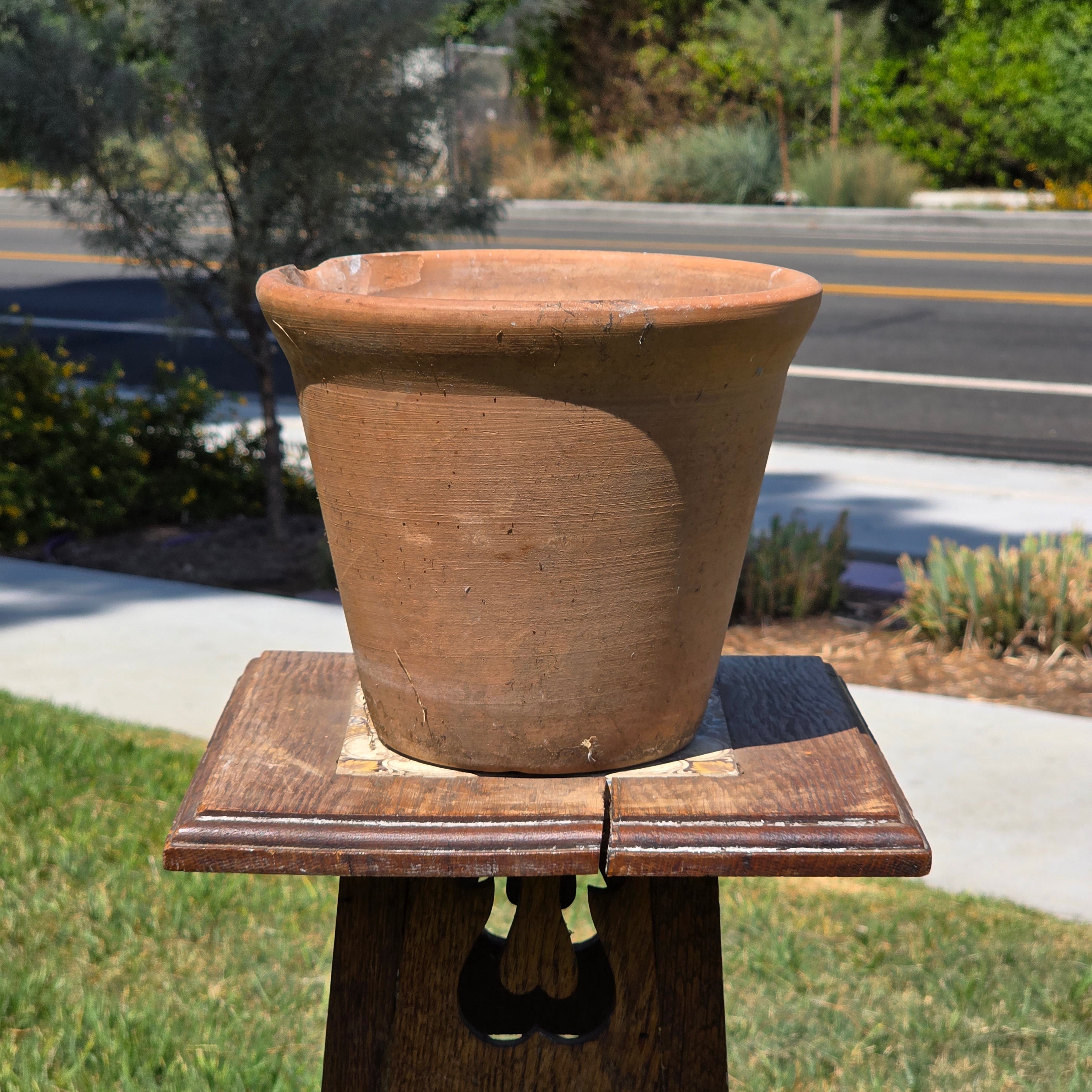 Vintage Terracotta Flower Pot Italian Clay Planter Rusty Patina Garden Art 8"