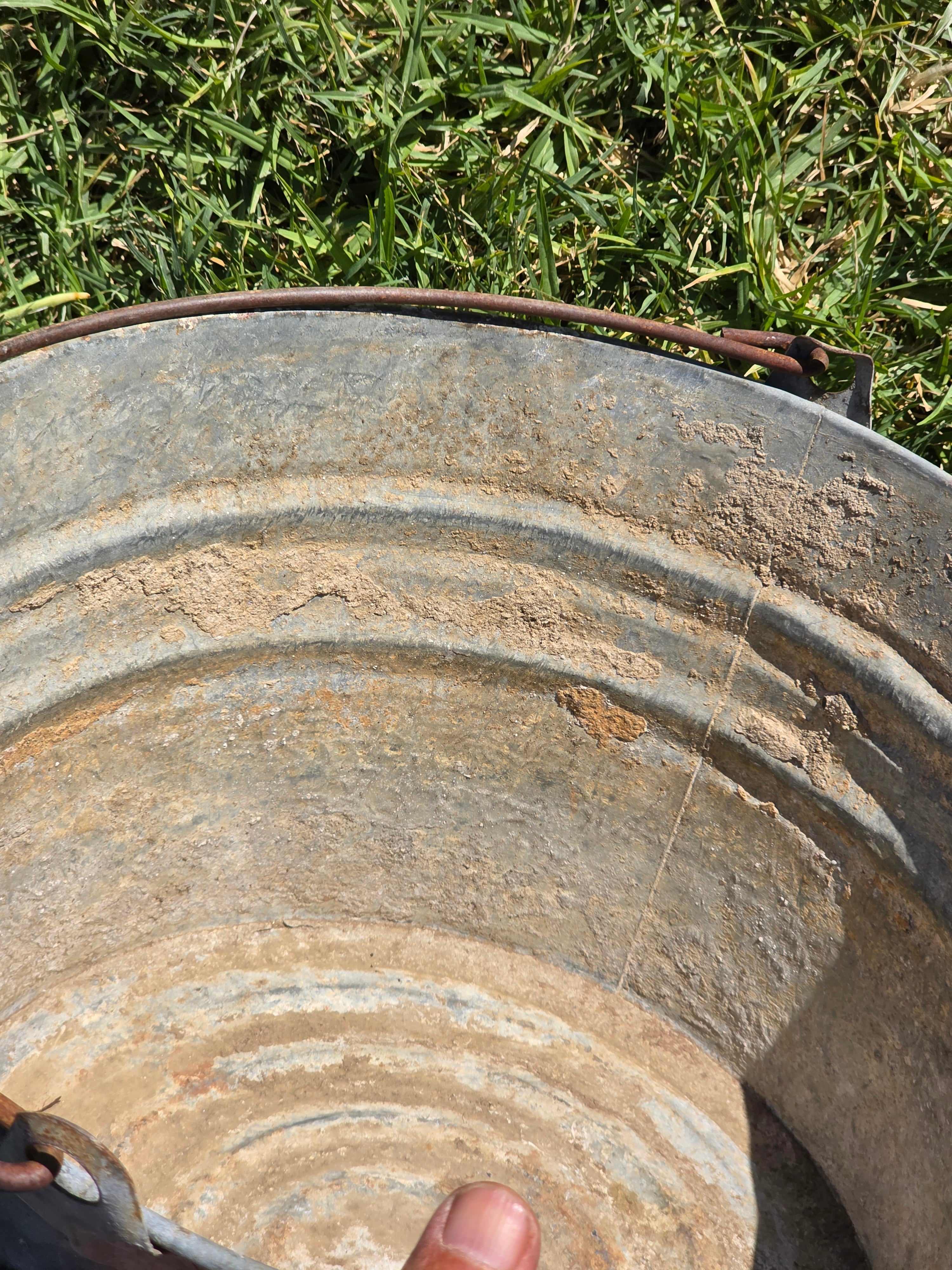 Vintage Galvanized Metal Wash Tub Bucket Planter Rustic Farmhouse Garden 14"
