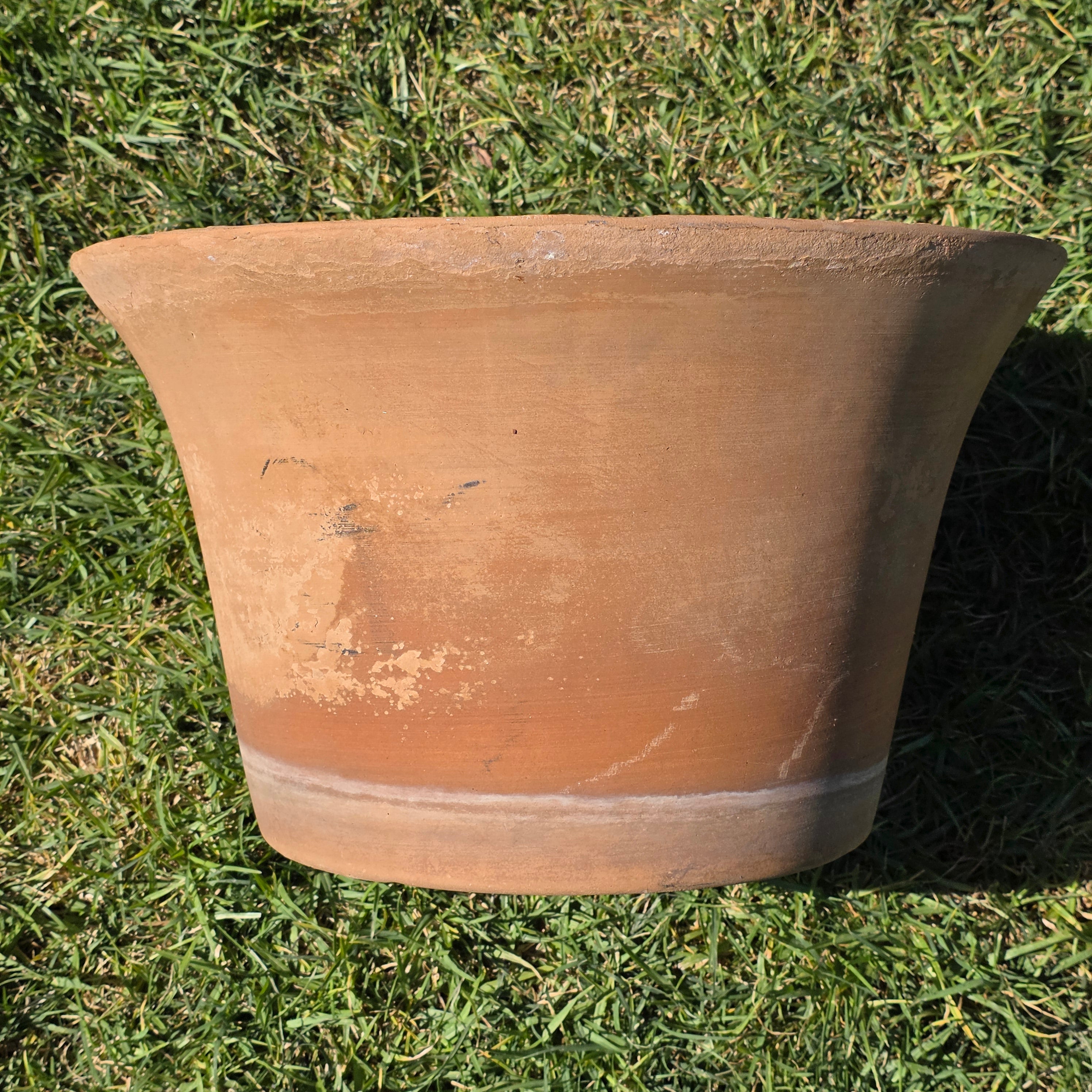 Vintage Terracotta Planter Large Flared Rim Pot Mid Century USA Pottery 17"