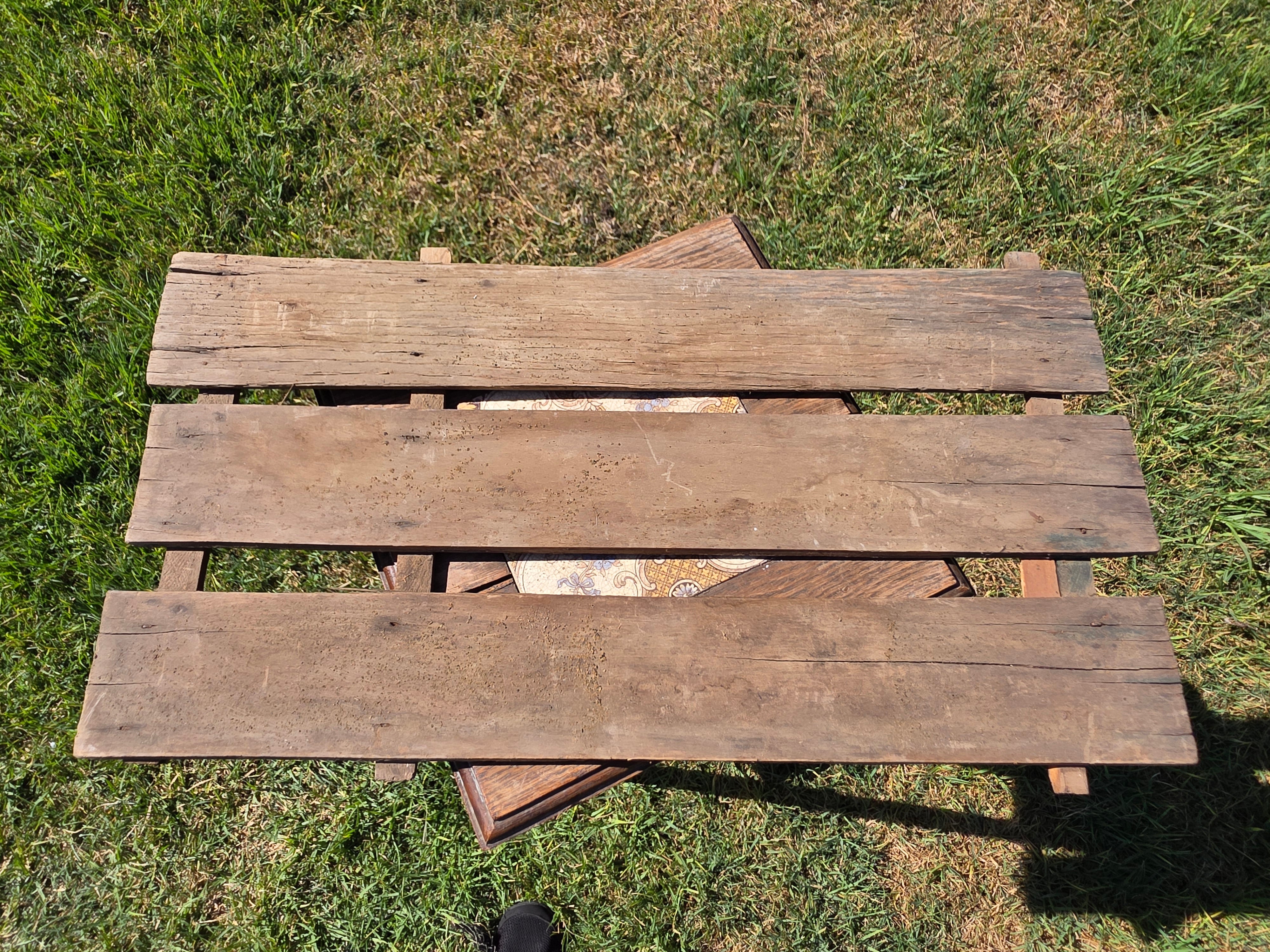 Antique Wood Egg Crate L.C. & R Inc Vintage Slatted Wire Basket Primitive Box