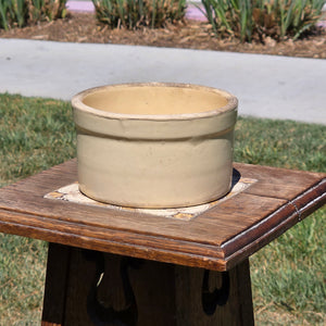 Vintage Stoneware Crock Bowl Beige Tan Farmhouse Planter Unmarked ＃2 6" x 3.5"