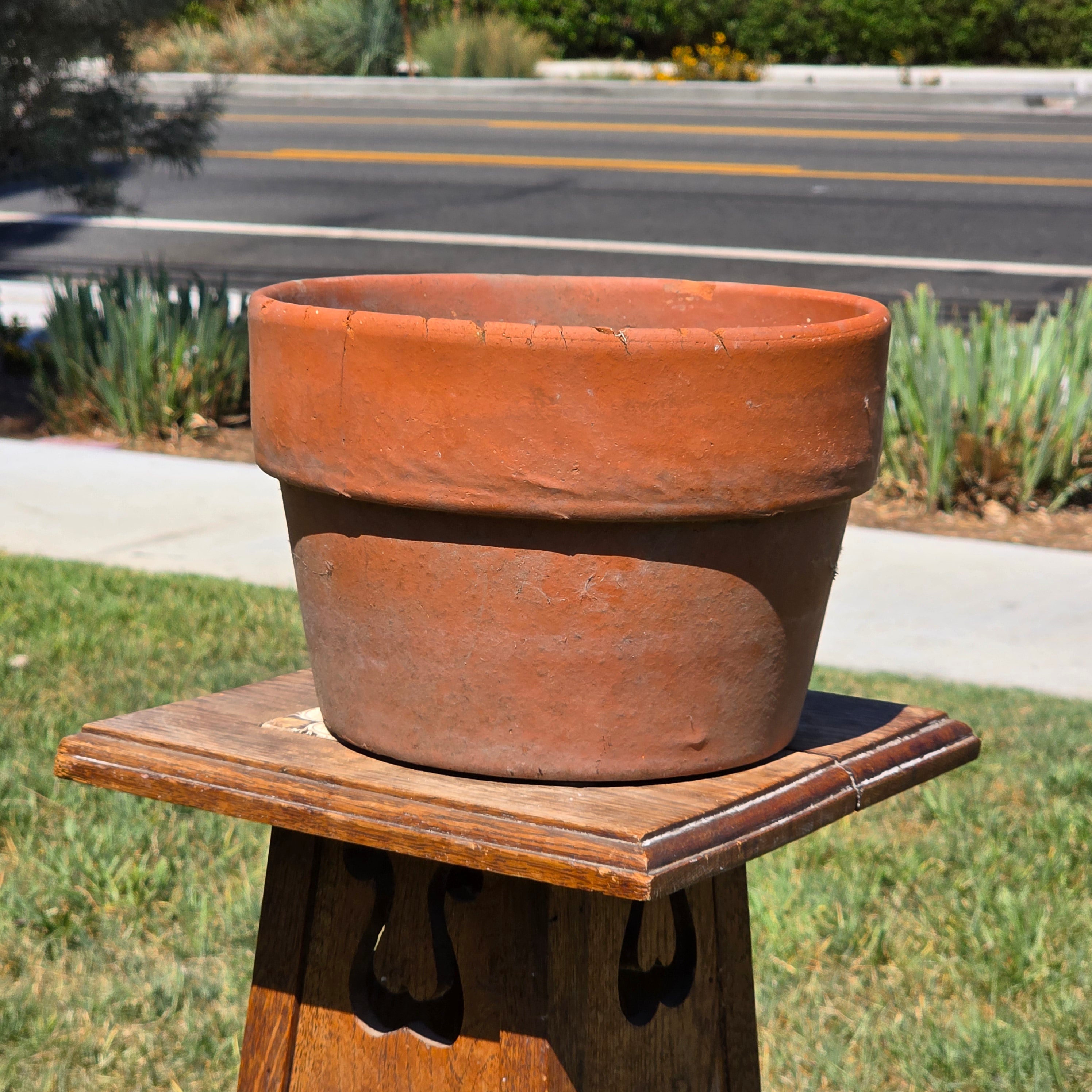Vintage Terracotta Planter Pot Orange Clay Garden Rustic Stepped Rim Flowerpot 10"