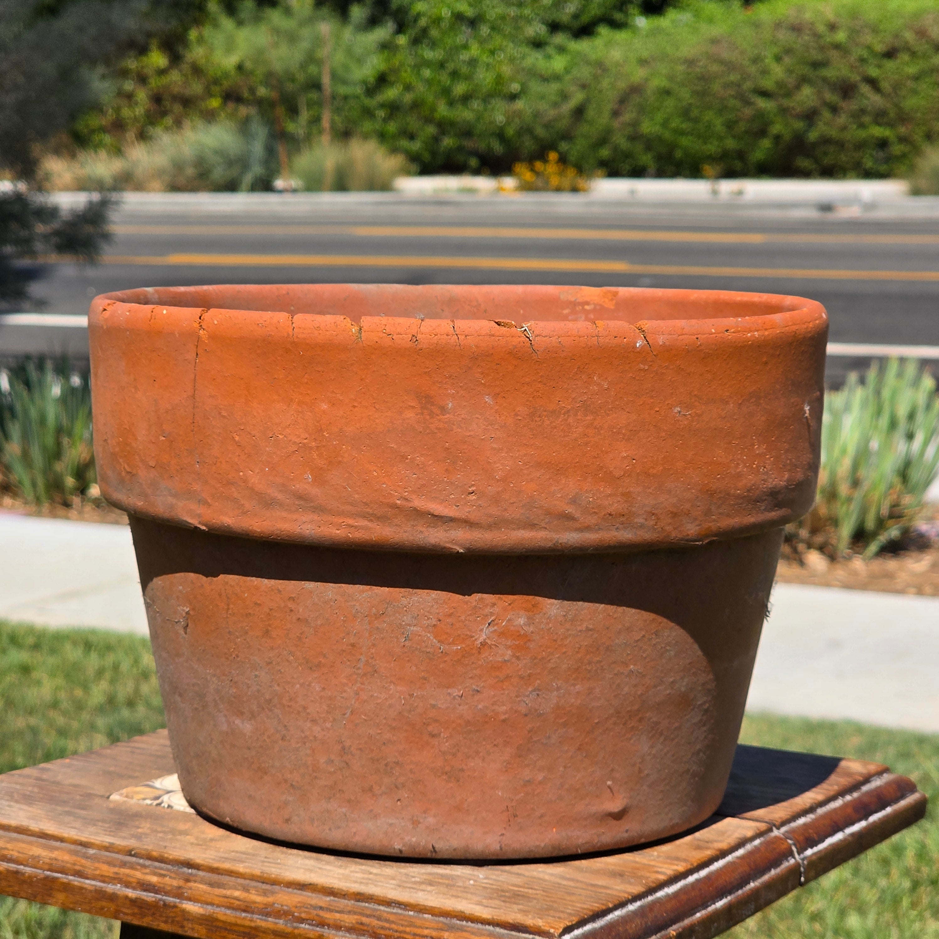 Vintage Terracotta Planter Pot Orange Clay Garden Rustic Stepped Rim Flowerpot 10"