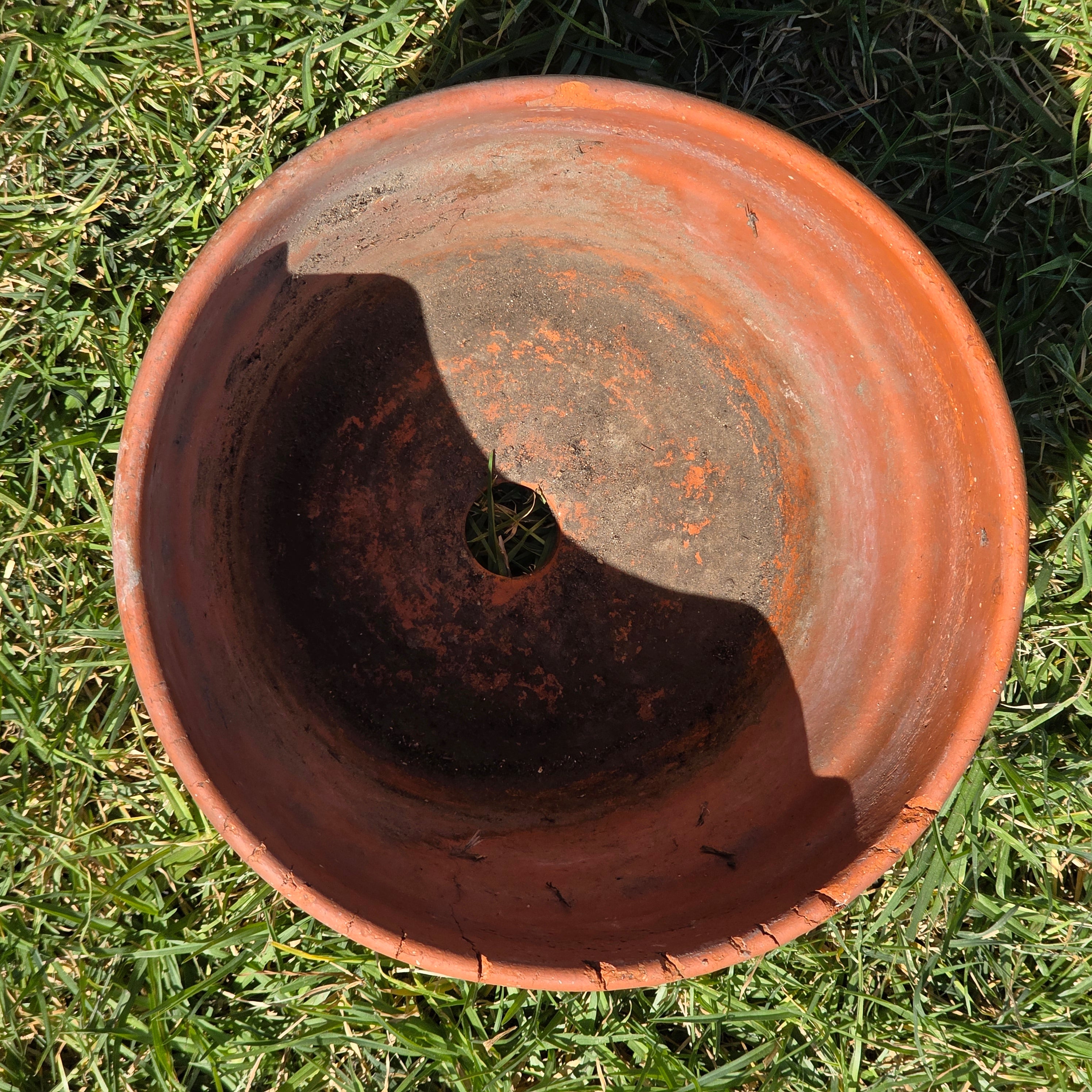 Vintage Terracotta Planter Pot Orange Clay Garden Rustic Stepped Rim Flowerpot 10"