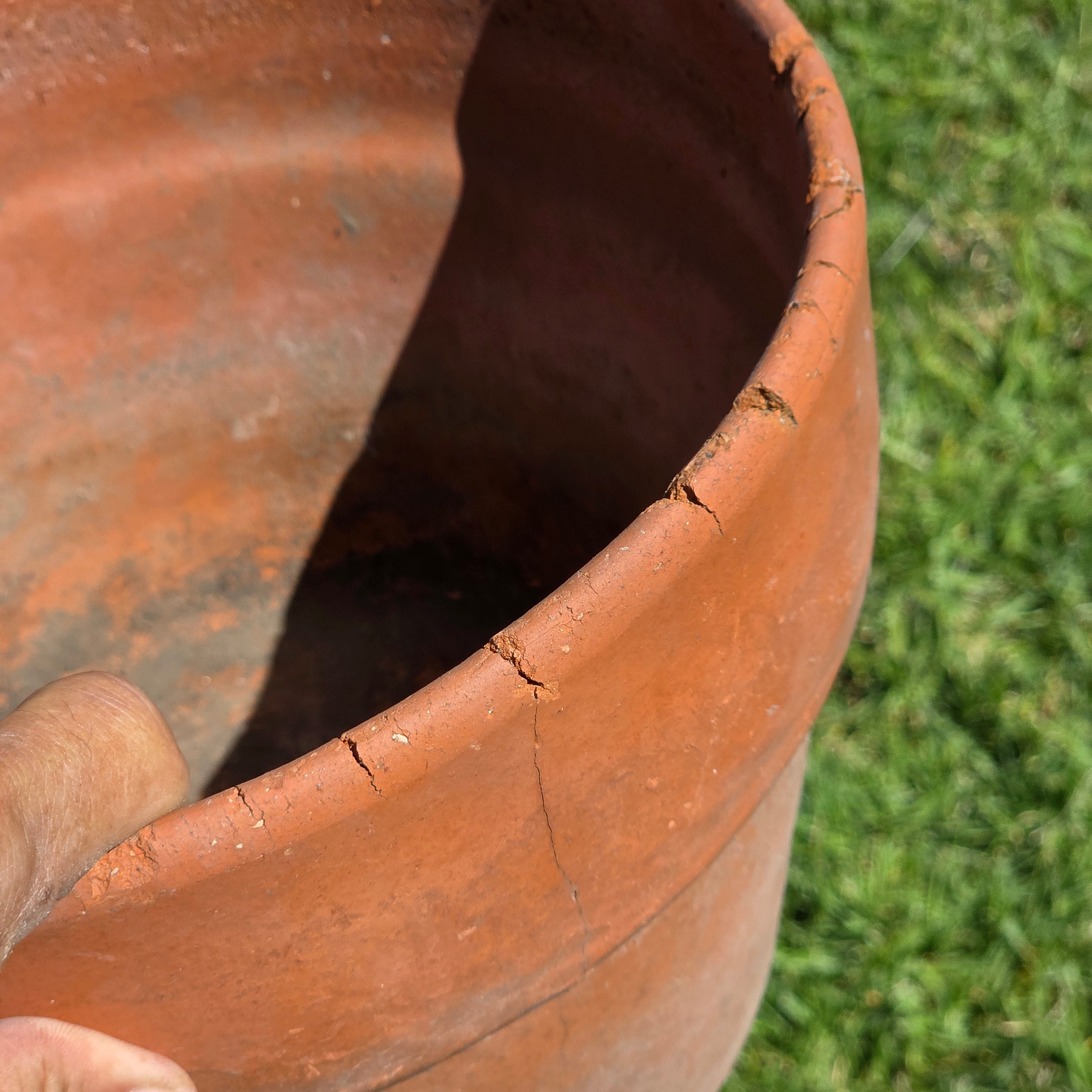 Vintage Terracotta Planter Pot Orange Clay Garden Rustic Stepped Rim Flowerpot 10"