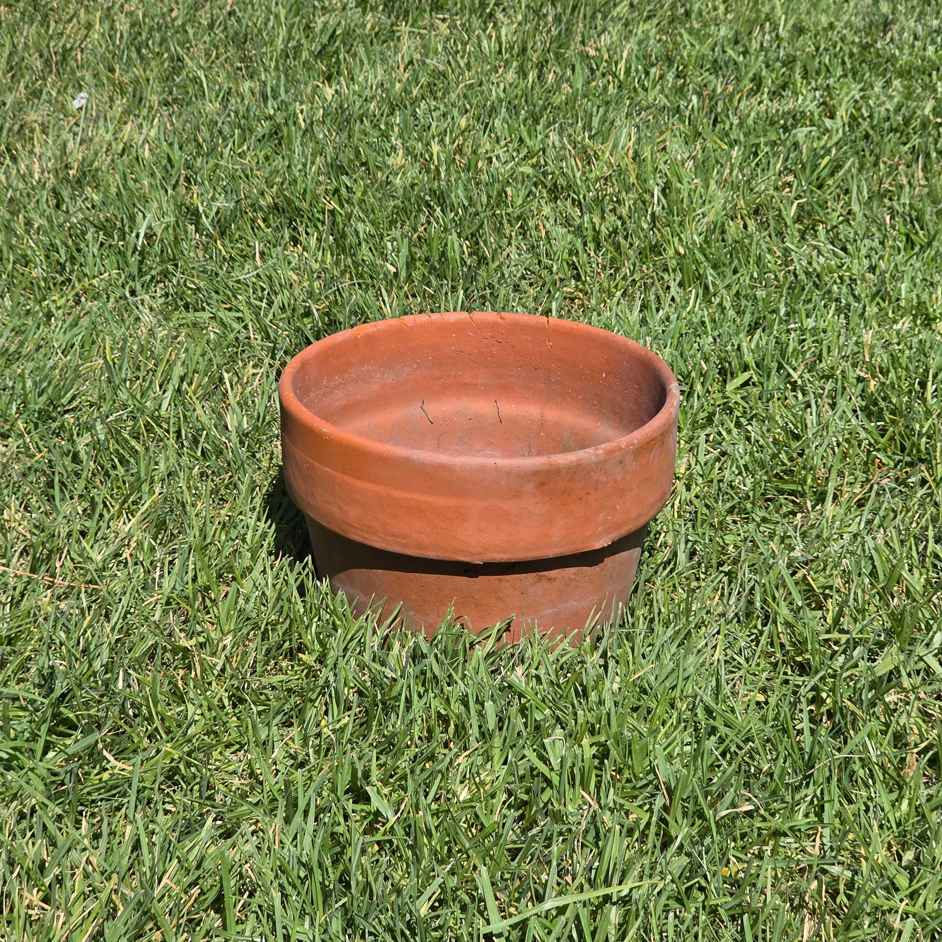 Vintage Terracotta Planter Pot Orange Clay Garden Rustic Stepped Rim Flowerpot 10"