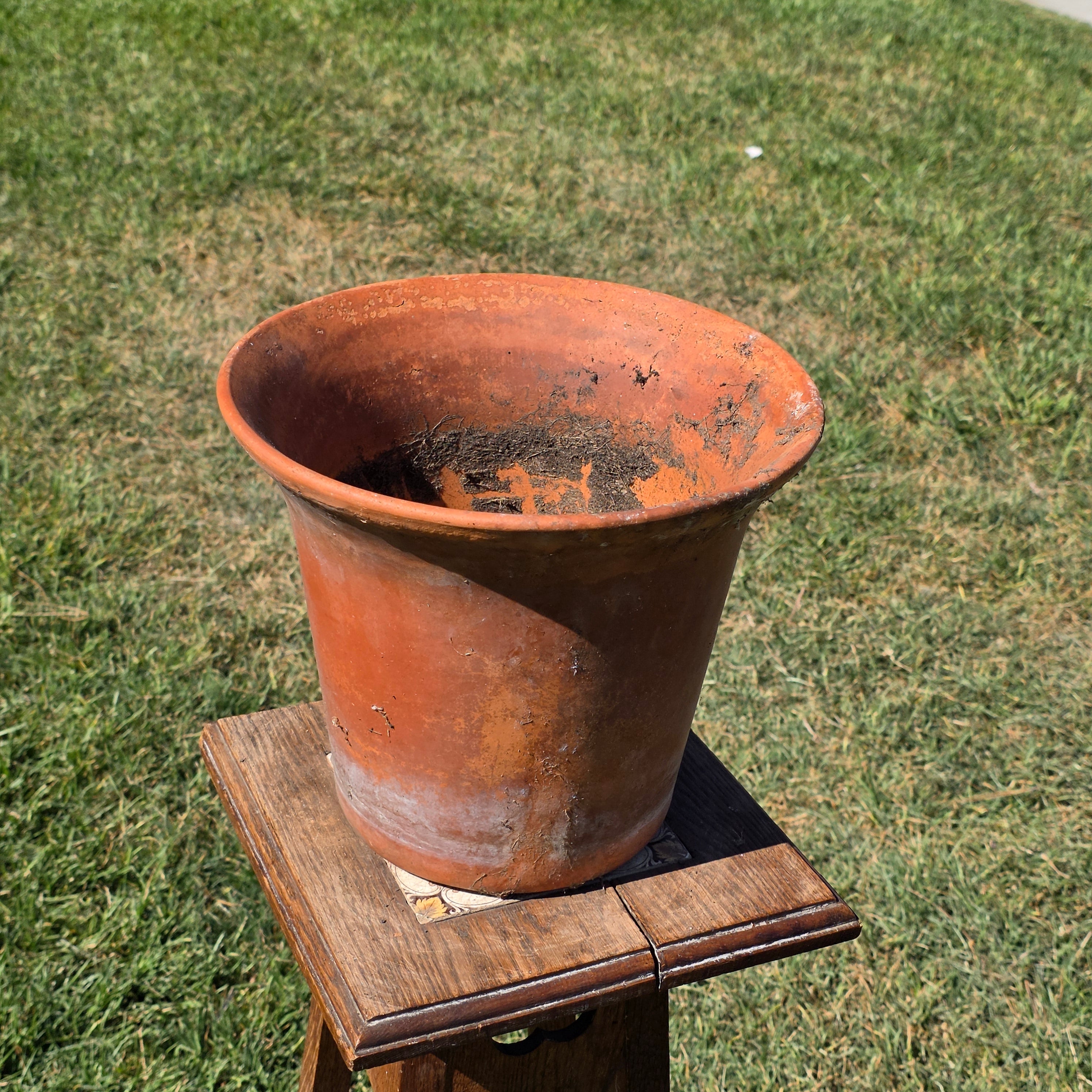 Vintage Terracotta Plant Pot Rustic Unglazed Planter Flared Rim Garden 11.5in