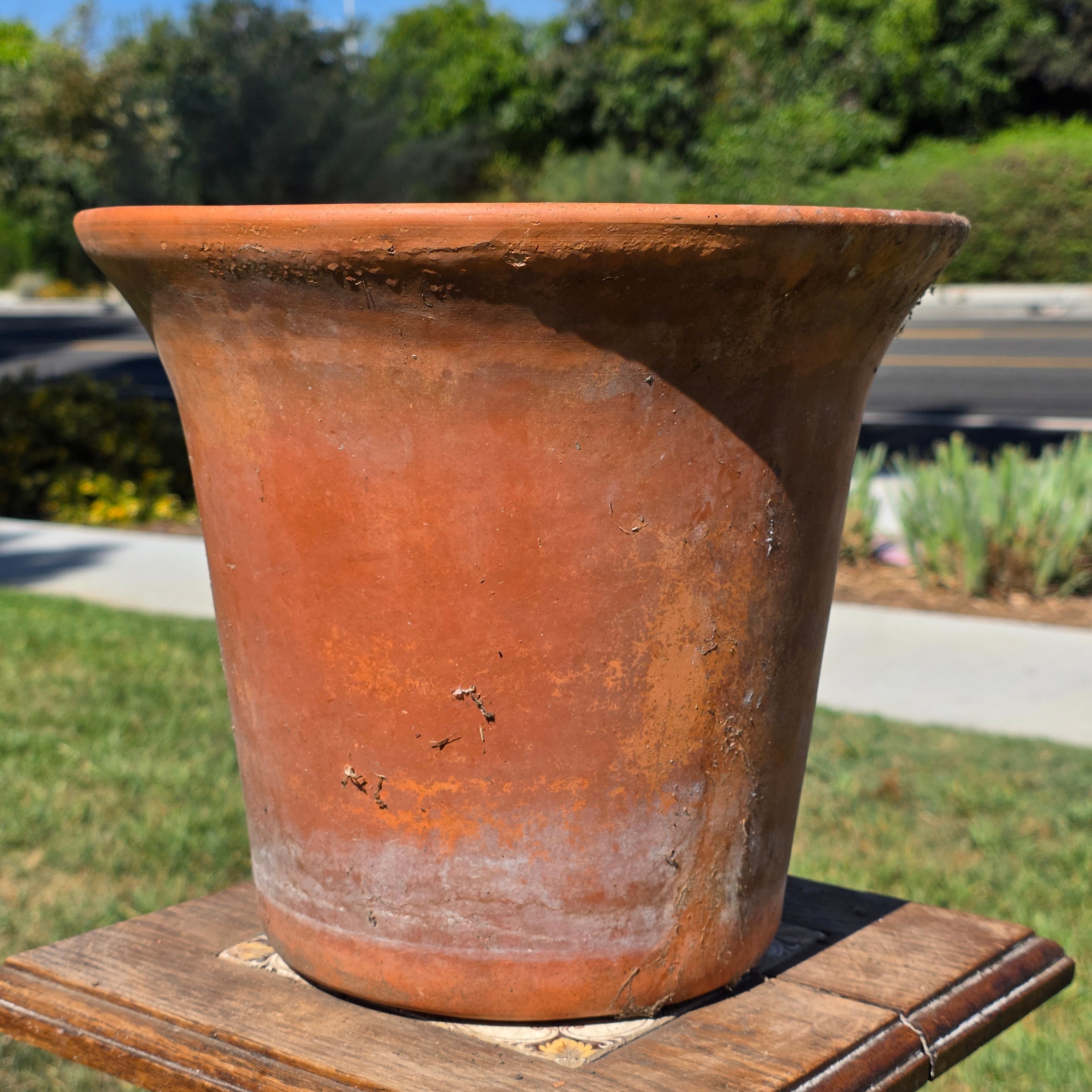 Vintage Terracotta Plant Pot Rustic Unglazed Planter Flared Rim Garden 11.5in