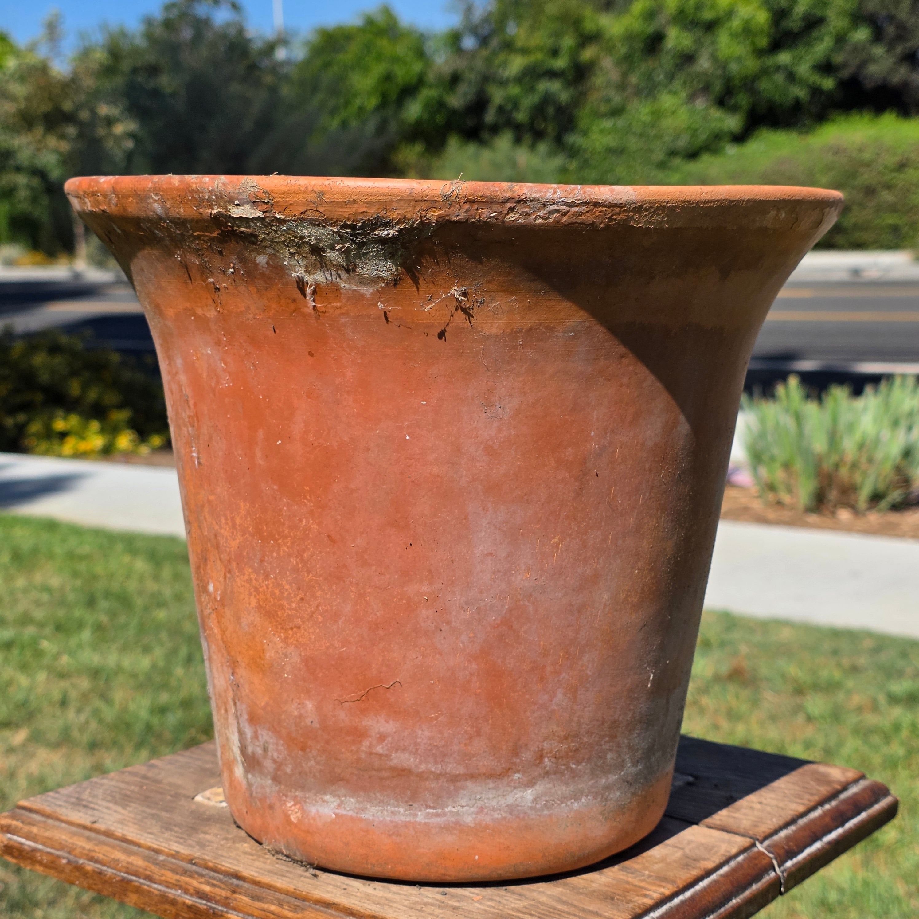 Vintage Terracotta Plant Pot Rustic Unglazed Planter Flared Rim Garden 11.5in