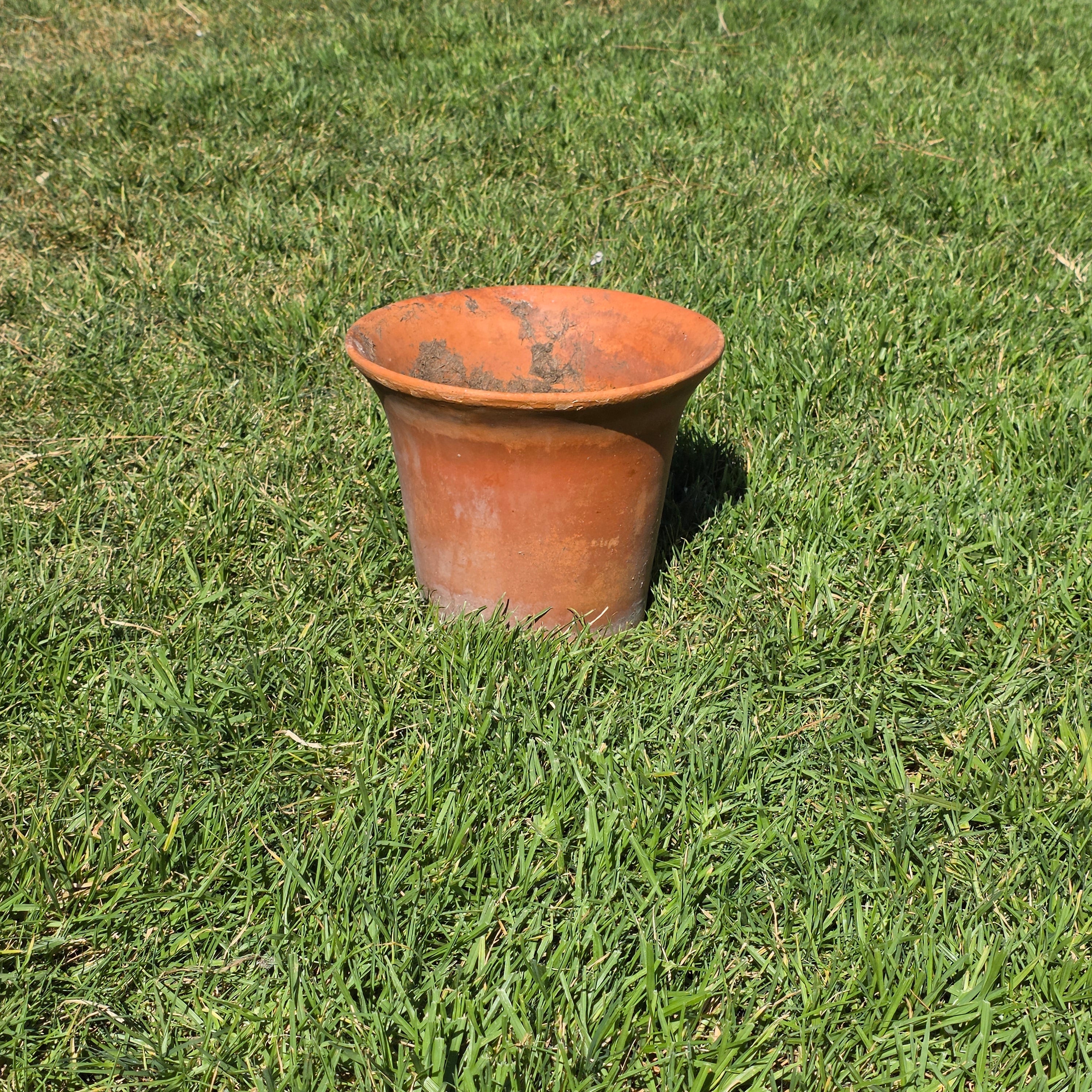 Vintage Terracotta Plant Pot Rustic Unglazed Planter Flared Rim Garden 11.5in
