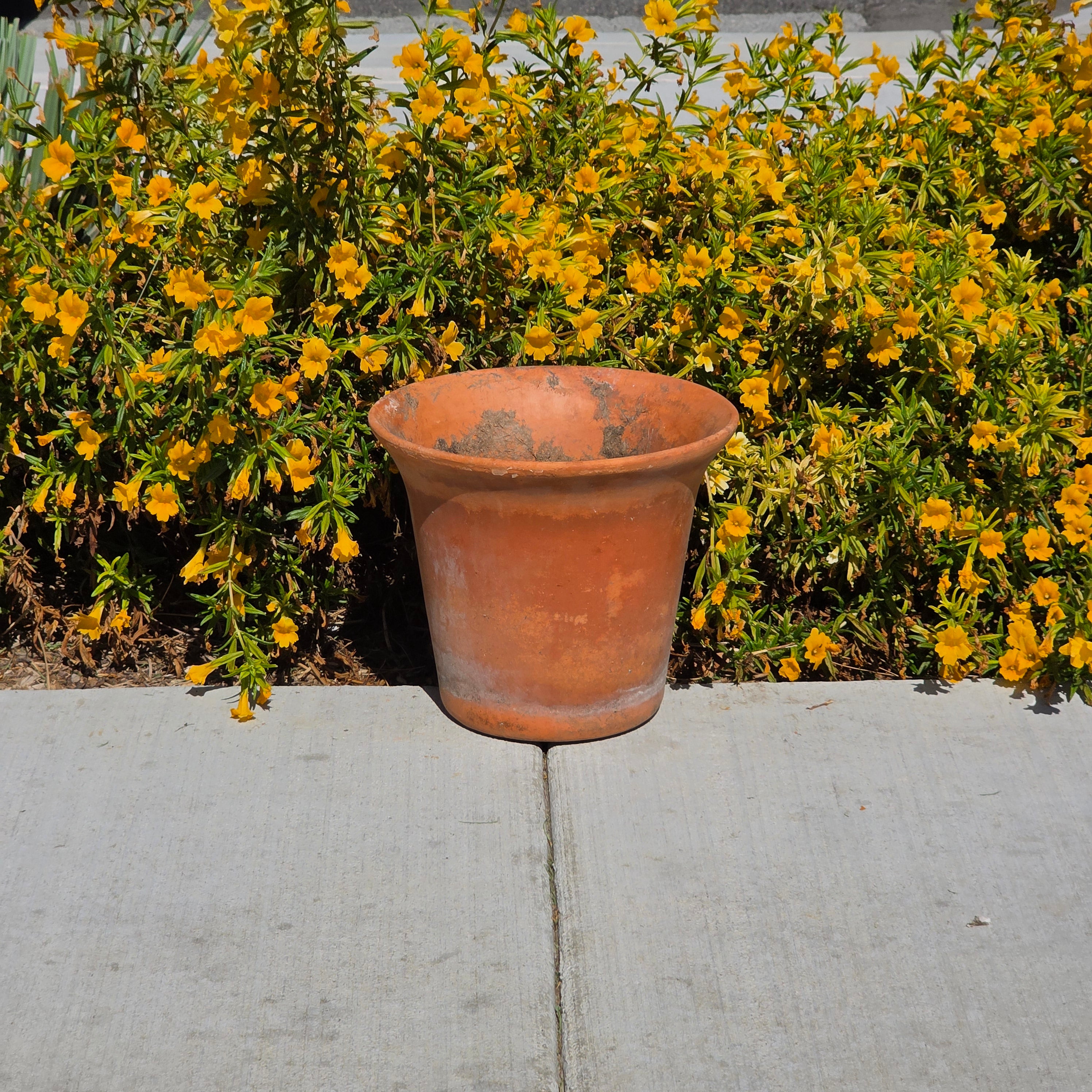 Vintage Terracotta Plant Pot Rustic Unglazed Planter Flared Rim Garden 11.5in