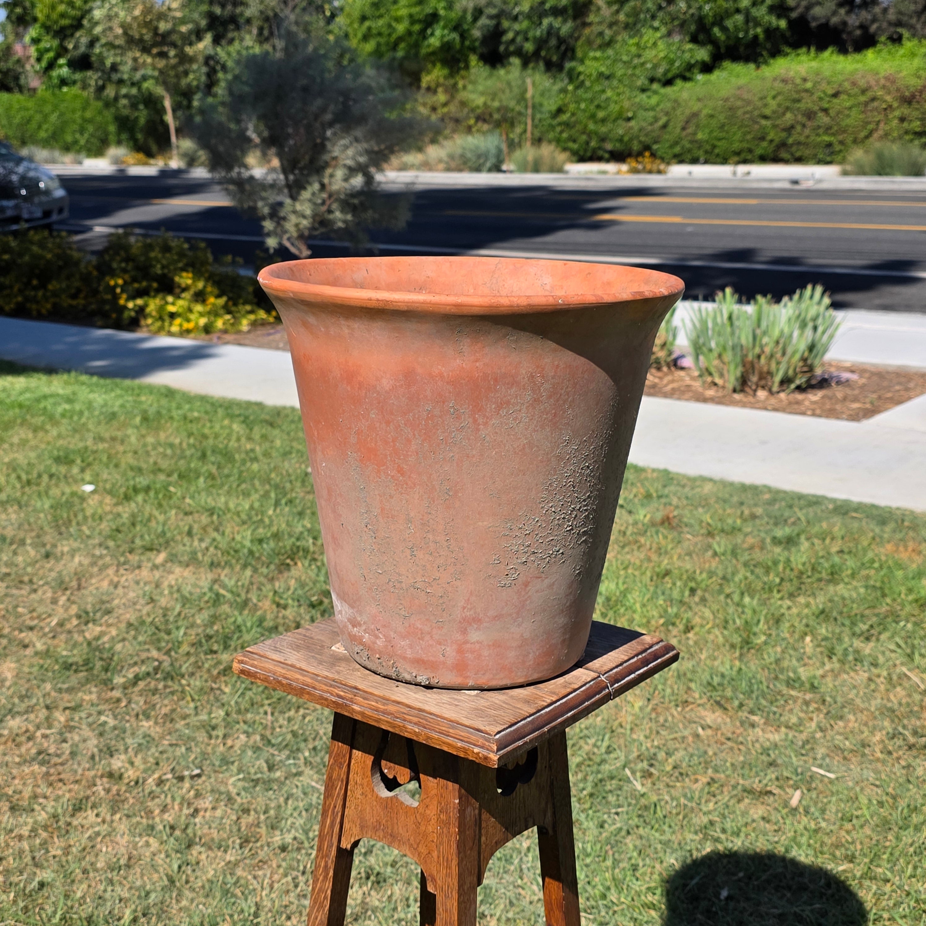 Vintage Large Terracotta Planter Pot Rustic Unglazed Flared Rim Garden 13in
