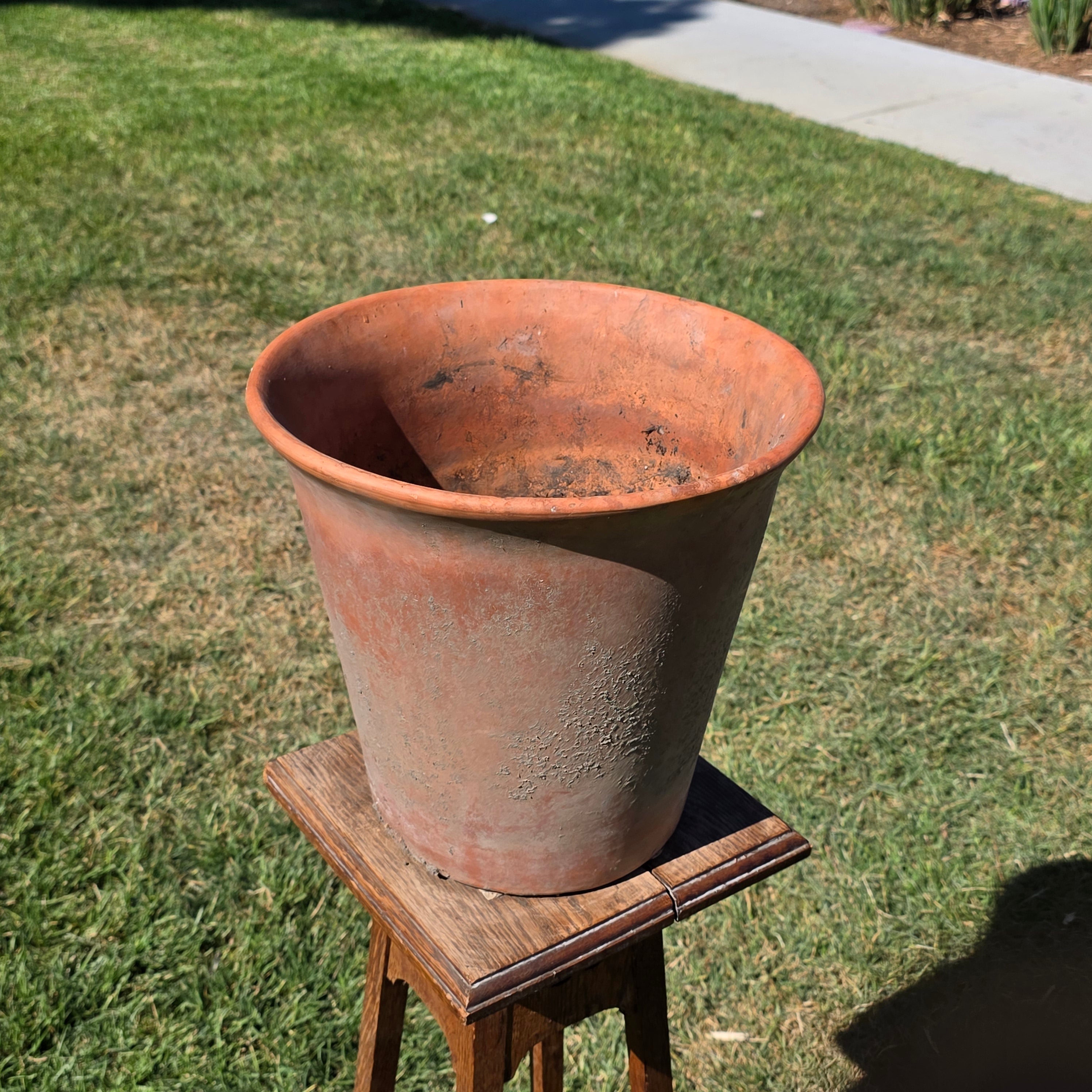 Vintage Large Terracotta Planter Pot Rustic Unglazed Flared Rim Garden 13in