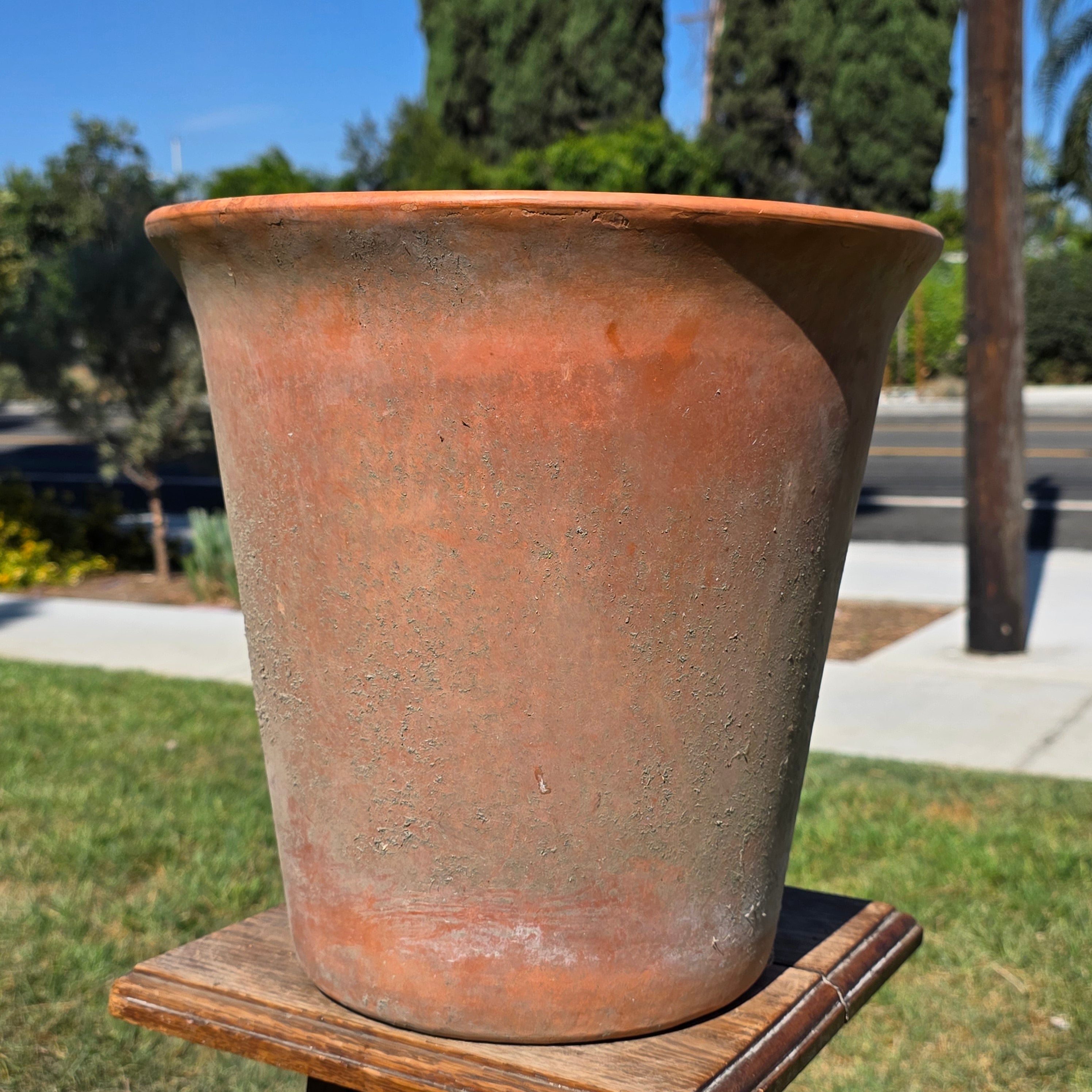 Vintage Large Terracotta Planter Pot Rustic Unglazed Flared Rim Garden 13in