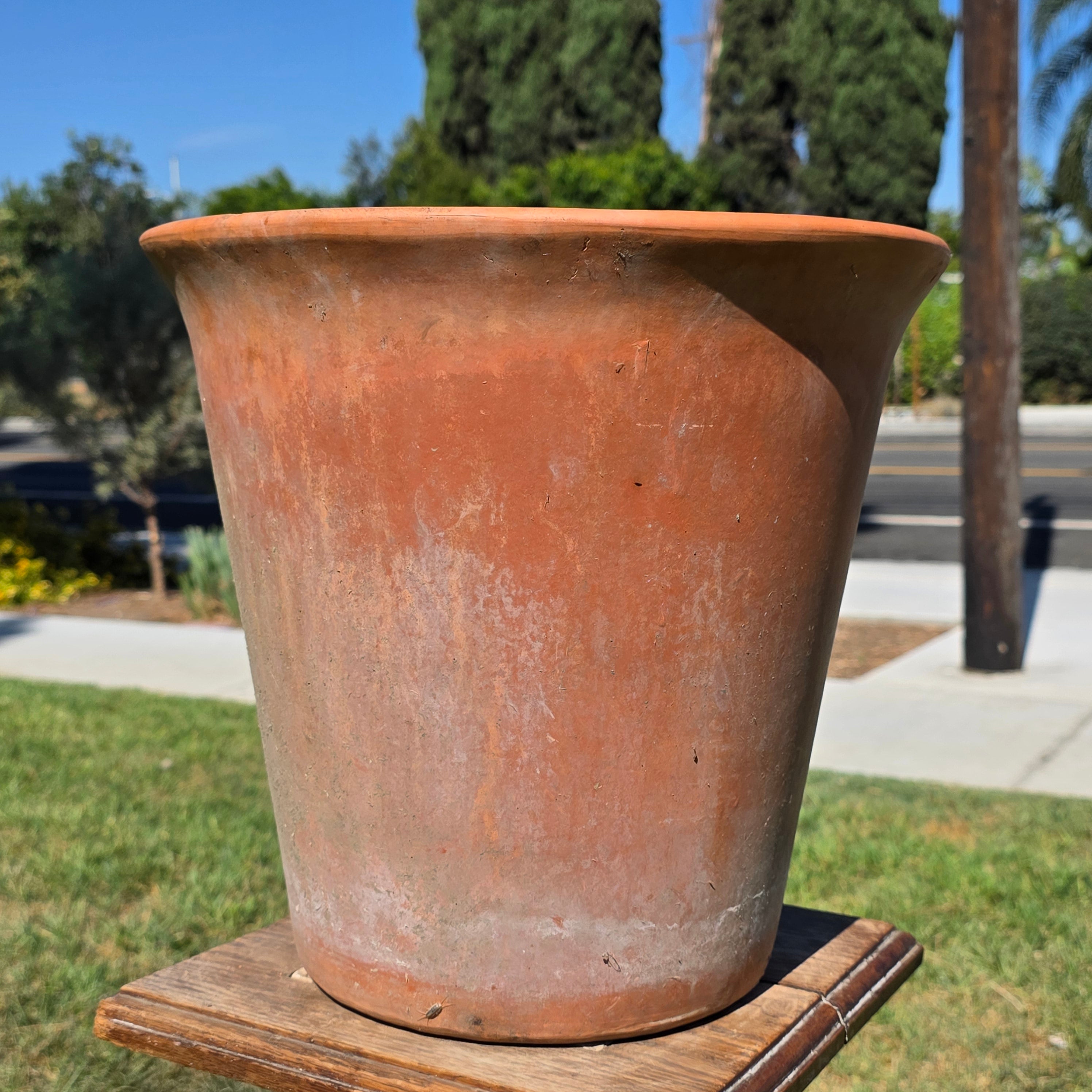 Vintage Large Terracotta Planter Pot Rustic Unglazed Flared Rim Garden 13in