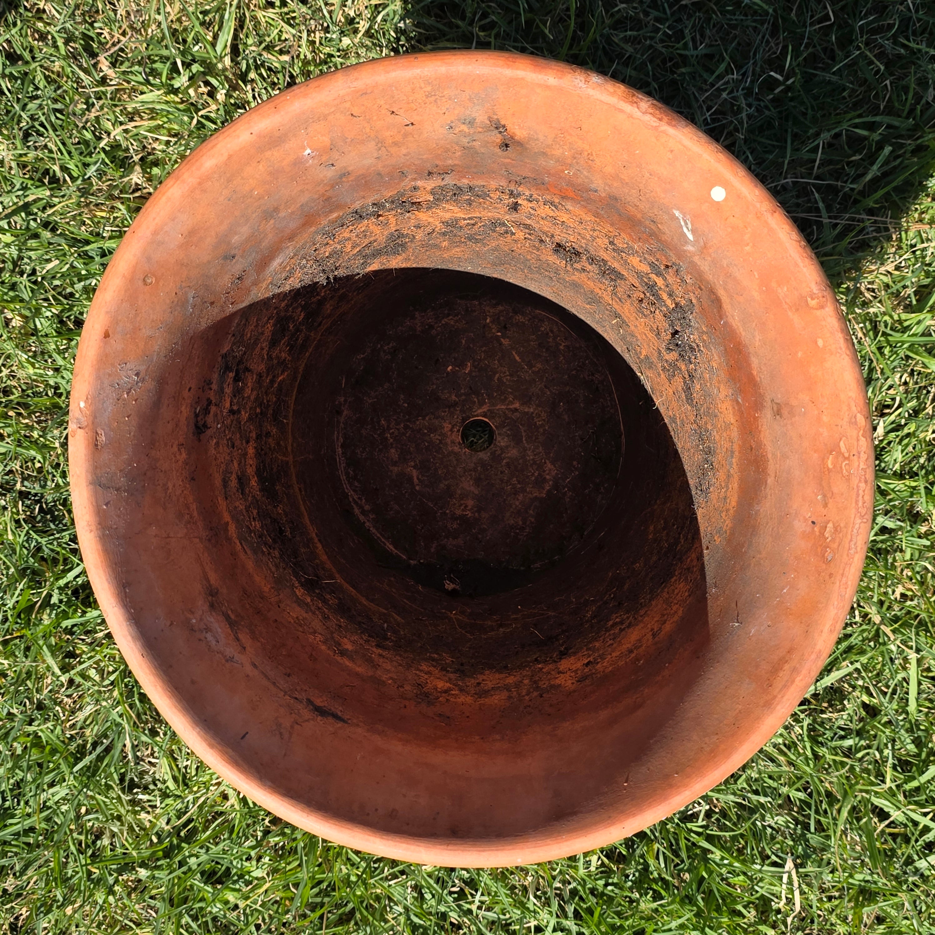 Vintage Large Terracotta Planter Pot Rustic Unglazed Flared Rim Garden 13in
