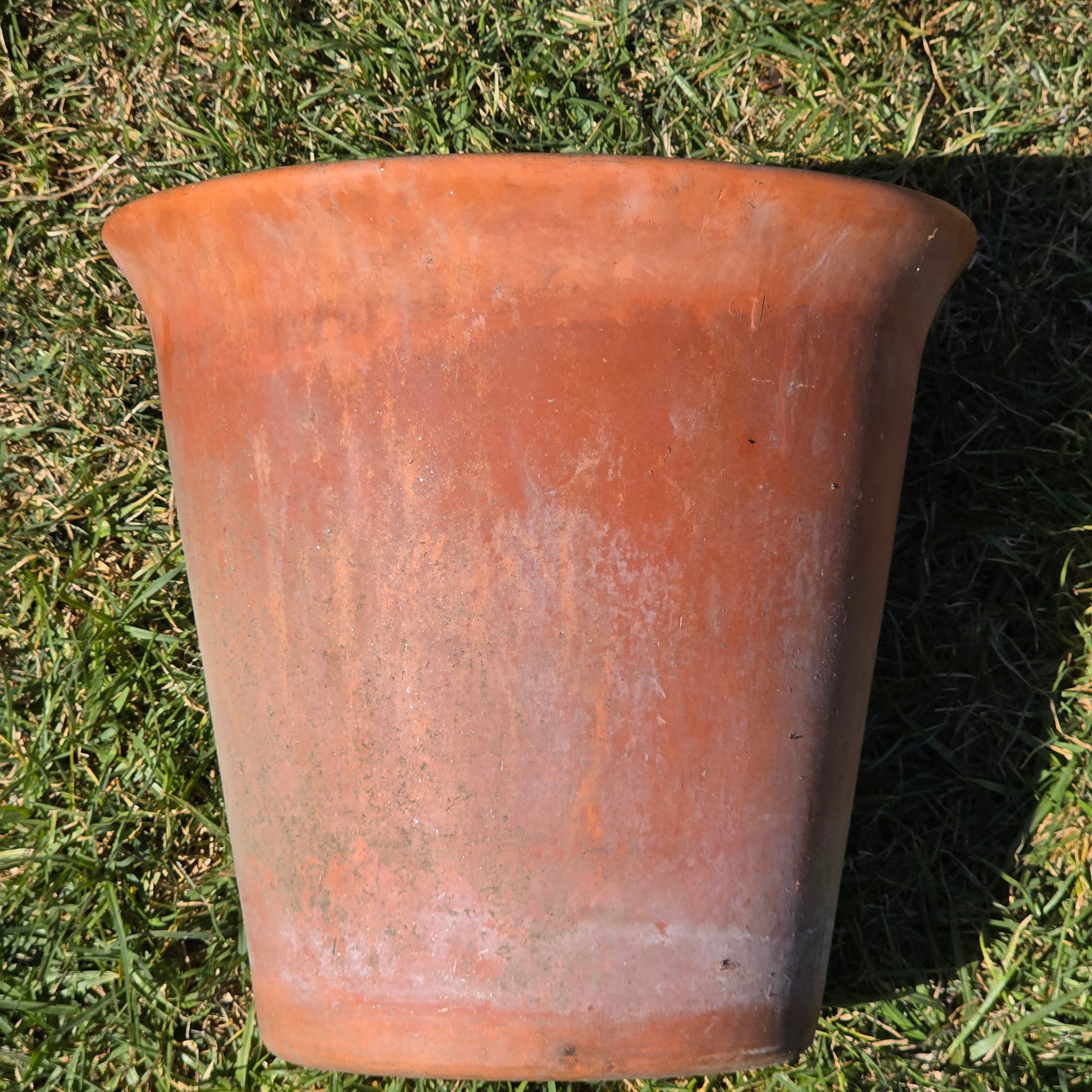 Vintage Large Terracotta Planter Pot Rustic Unglazed Flared Rim Garden 13in