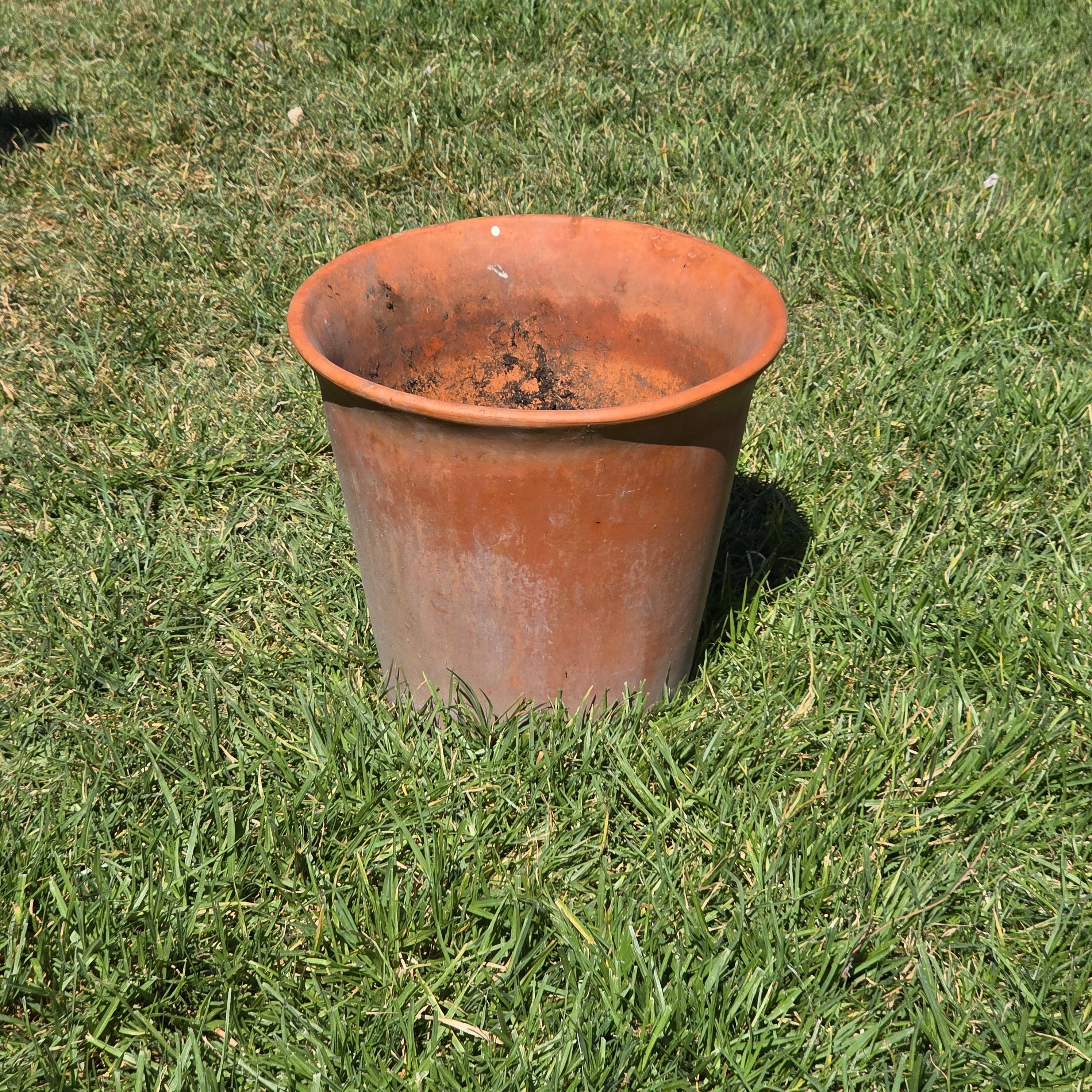 Vintage Large Terracotta Planter Pot Rustic Unglazed Flared Rim Garden 13in