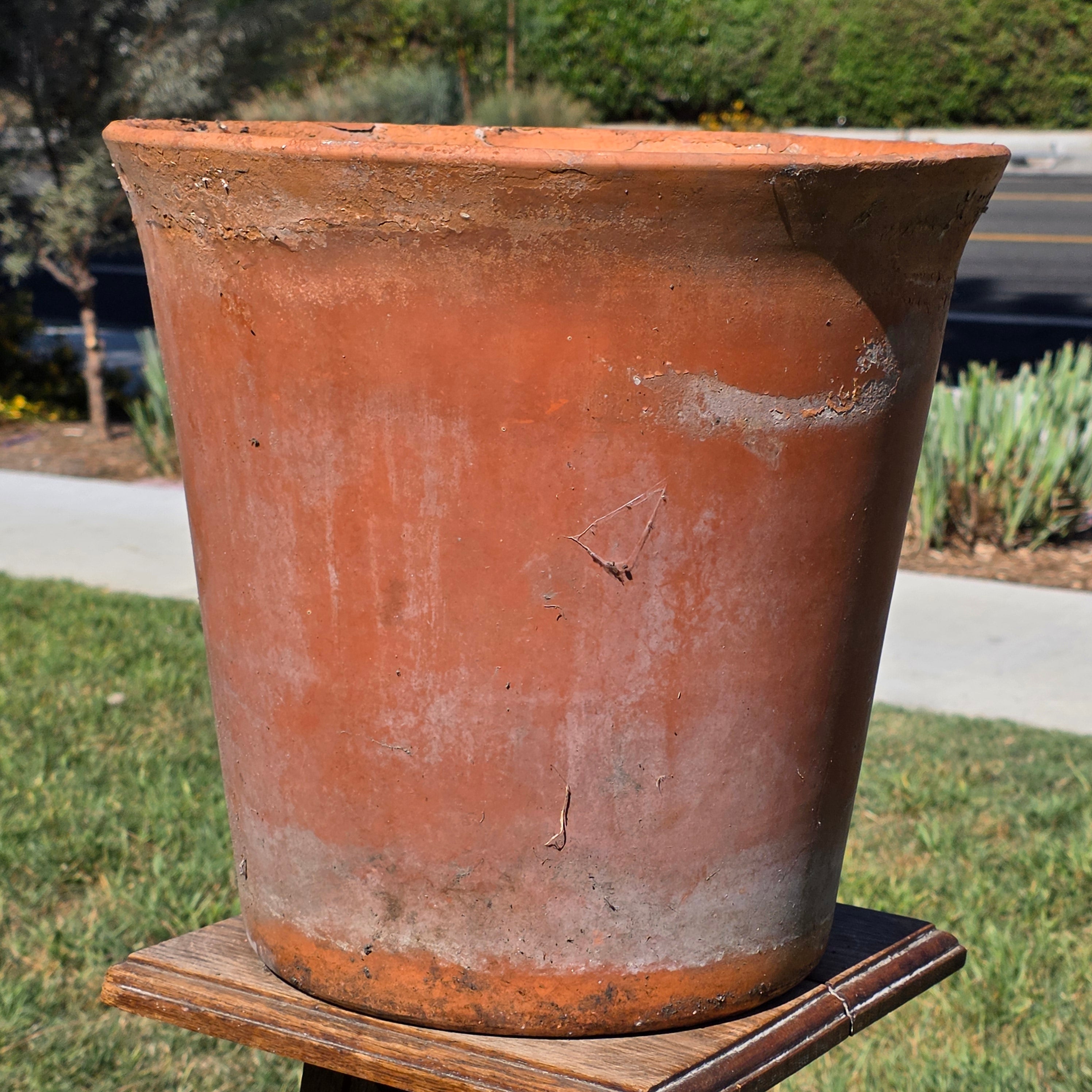 Vintage Large Terracotta Planter Pot Rustic Weathered Unglazed Garden 14.75in