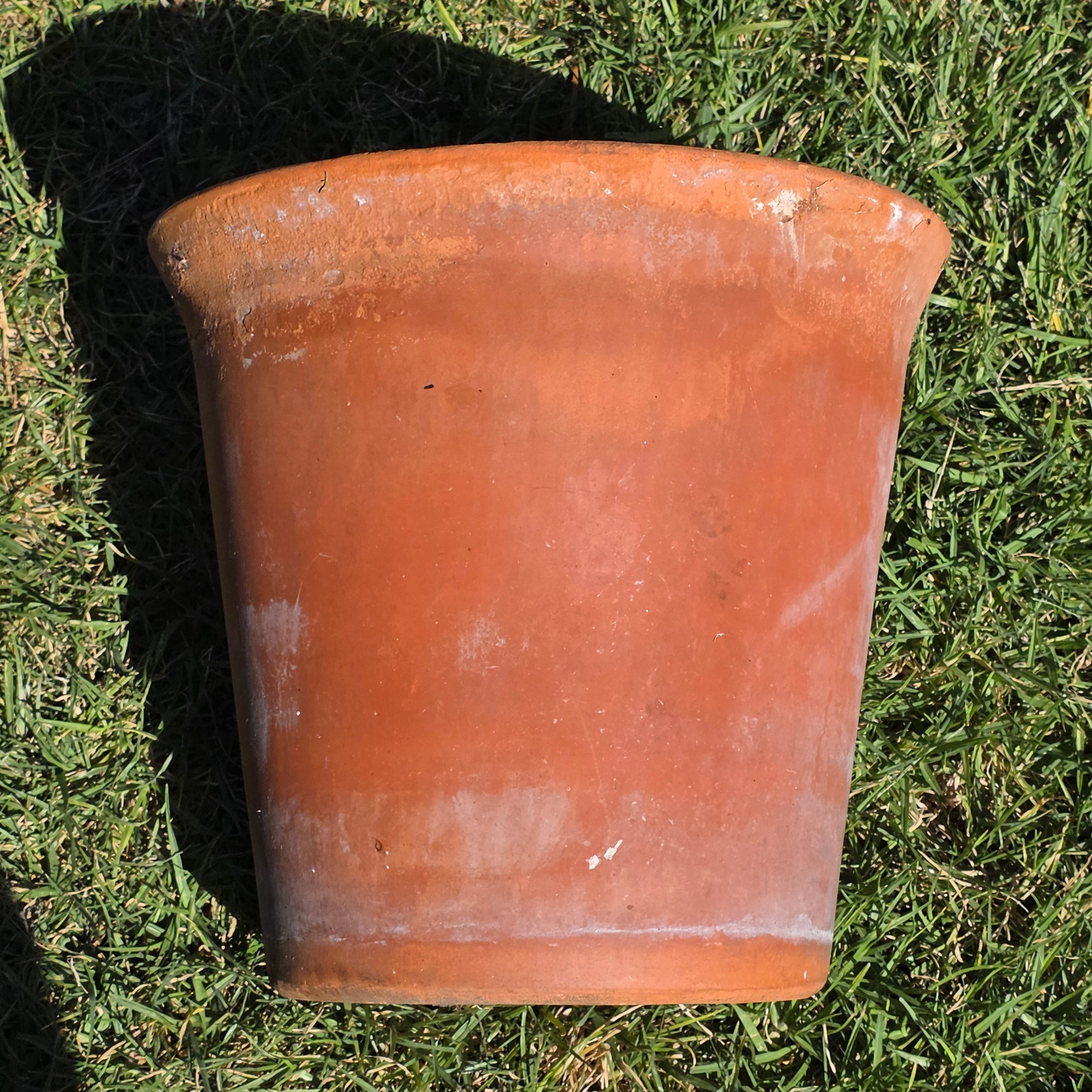 Vintage Large Terracotta Planter Pot Rustic Weathered Unglazed Garden 14.75in